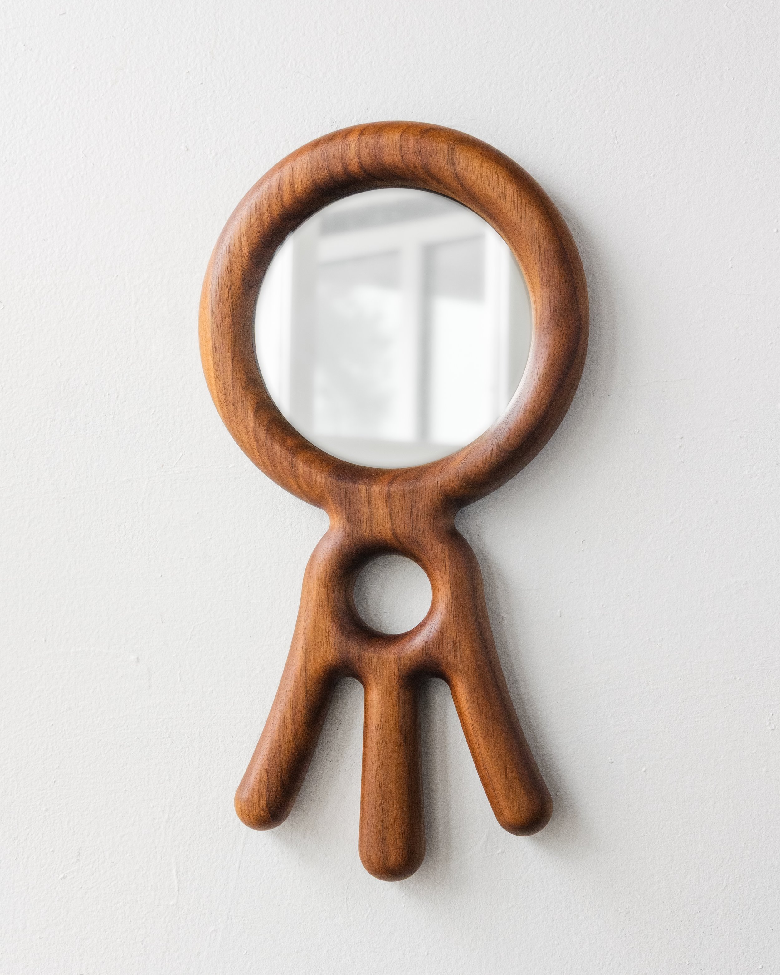 Spontaneous Mirror no. 13; walnut, glass; 8" W x 16" H 
[available at Gravers Lane Gallery]