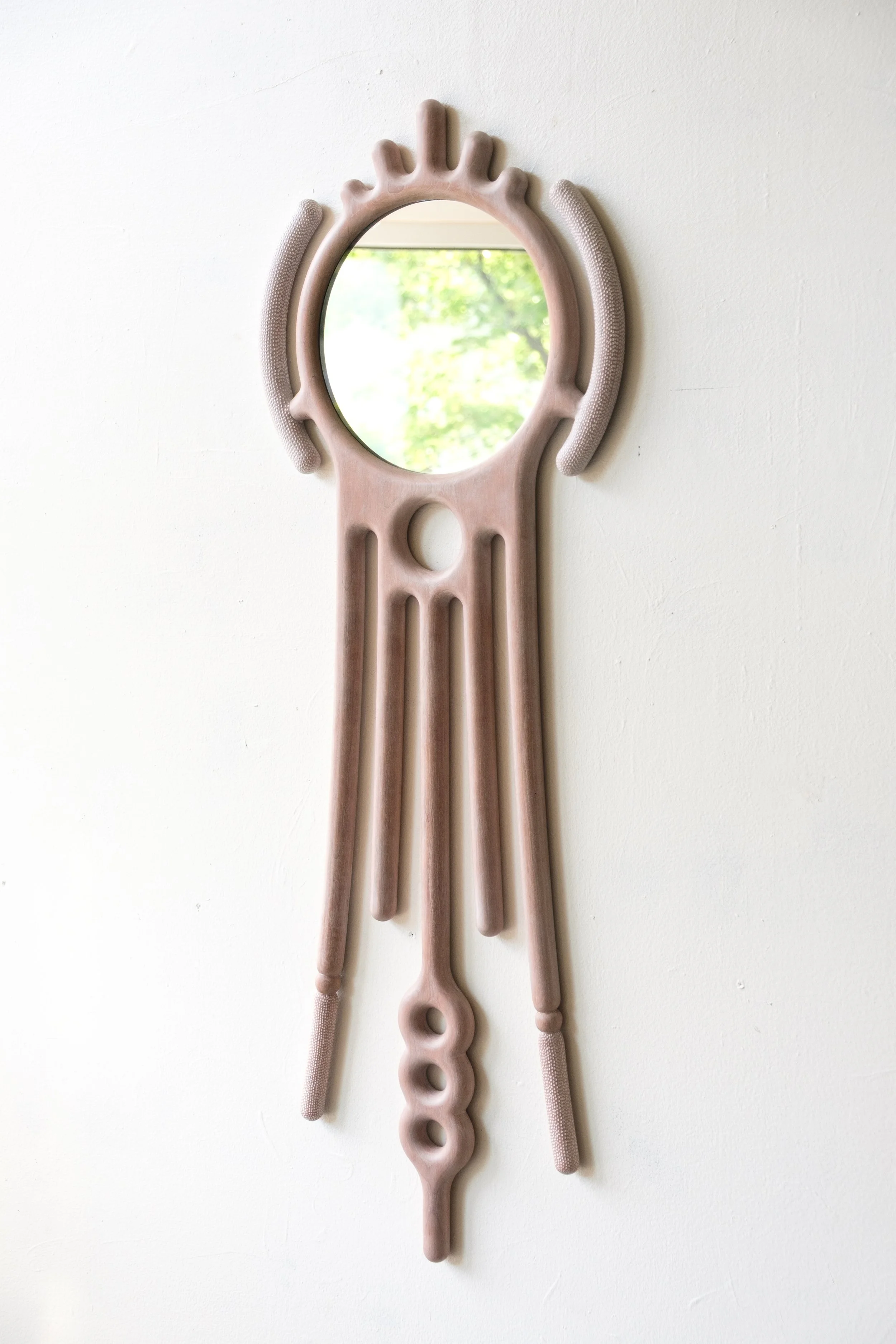 Spontaneous Mirror no. 11; whitened cherry, glass; 15" W x 40" H 
[contact for availability]