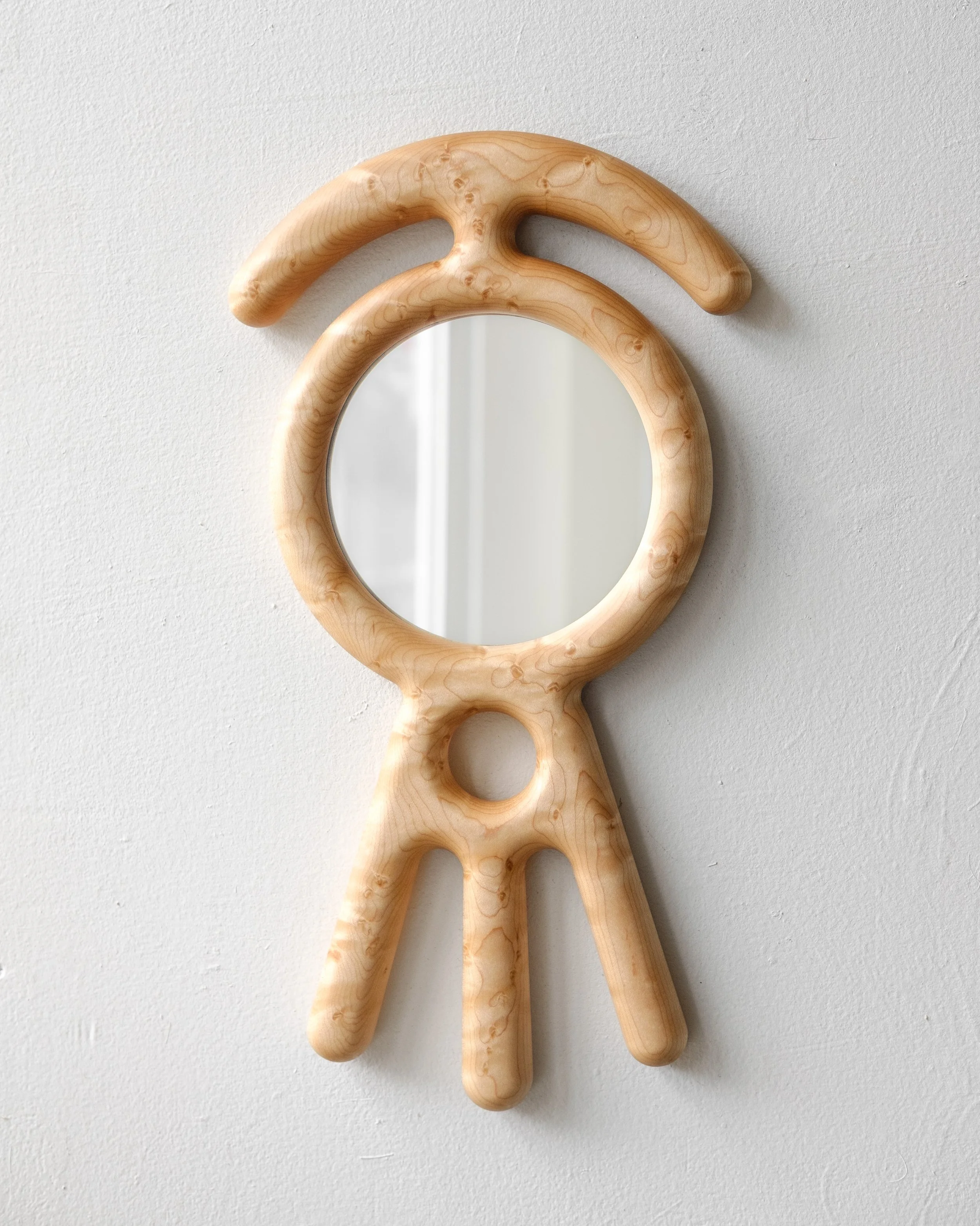 Spontaneous Mirror no. 12; bird's-eye maple, glass; 8" W x 16" H 
[available at Partoo Shop]