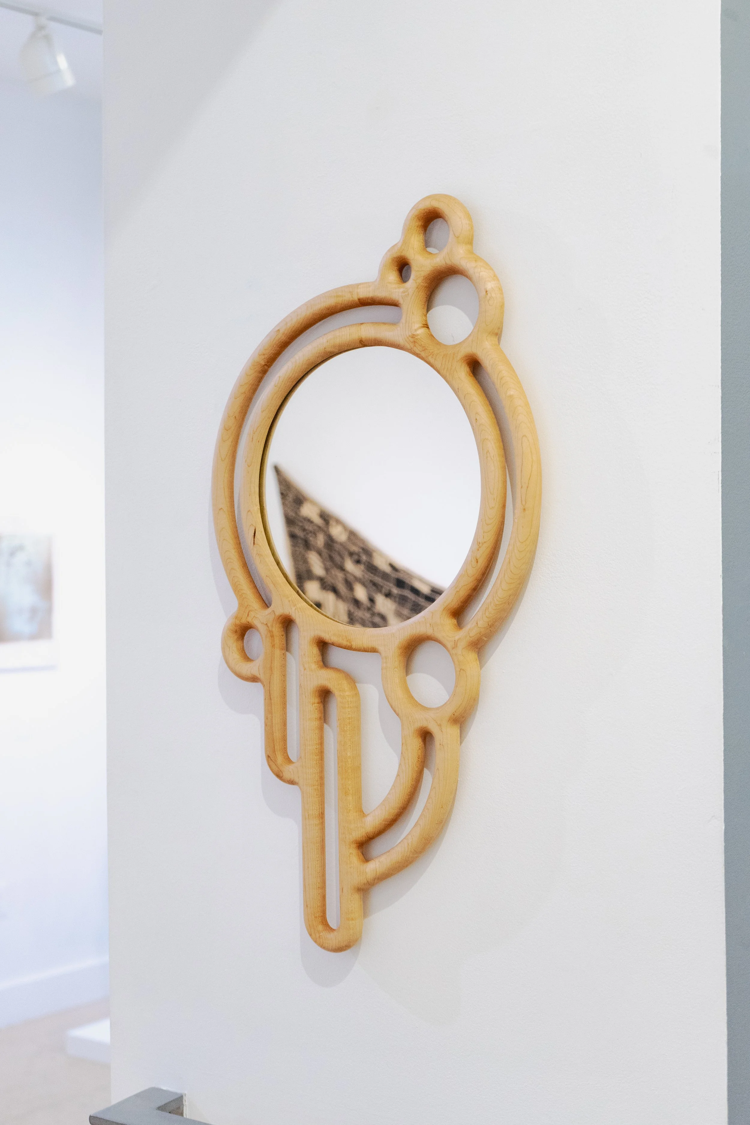 Spontaneous Mirror no. 4; bird's-eye maple, glass; 16.5" W x 30" H 
[contact for availability]