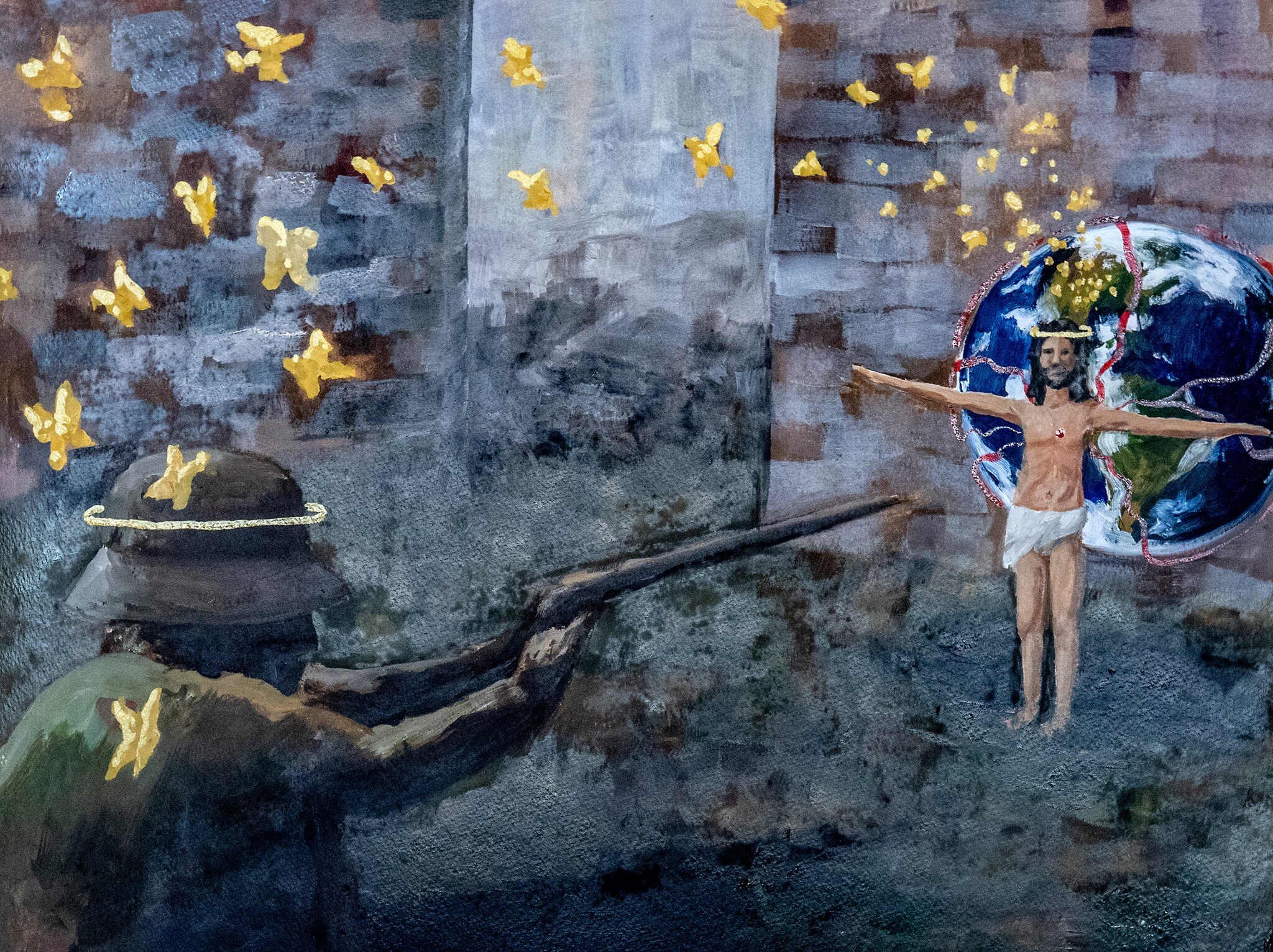 Debbie Hotchkiss' original painting of an atonement theory, wherein the goal of atonement is justice, not rescue.
