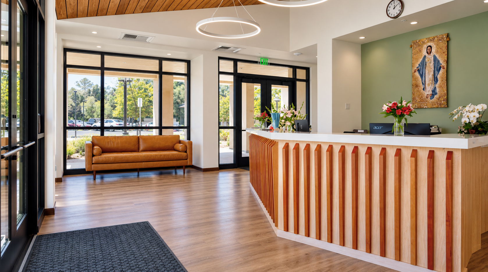 Polished modern lobby in warm daylight.png