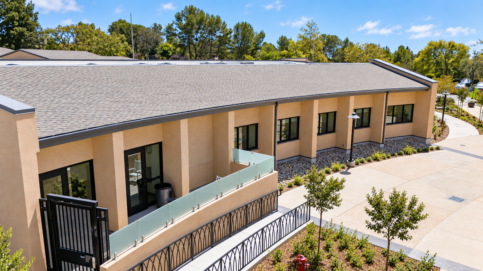 Sunlit Campus Courtyard Building.png