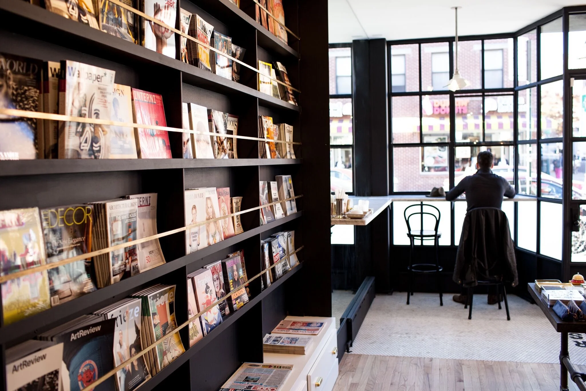 independent reading local aesthetic movement nyc magazines regular visitors boerum hill brooklyn retail cafe RV customer marble counter