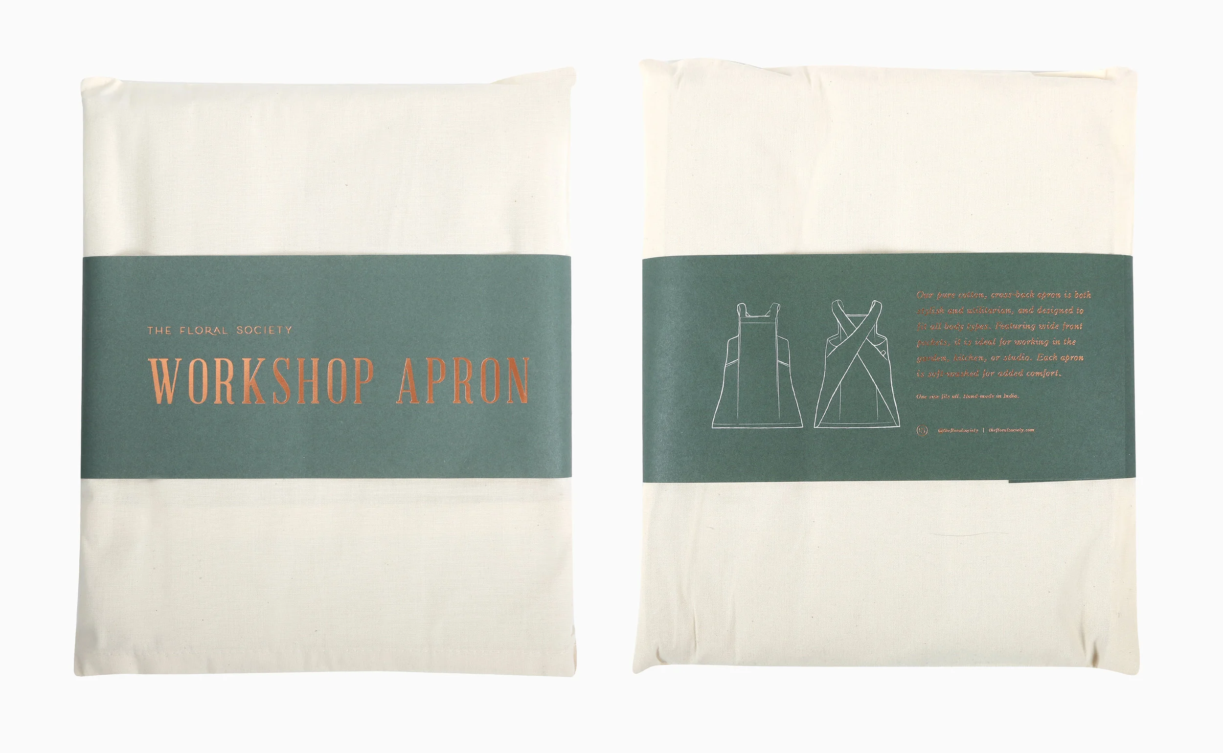 sierra steifman nyc art director photographer the floral society canvas workshop apron packaging design green copper foil cotton pouch illustration graphic designer garden craft