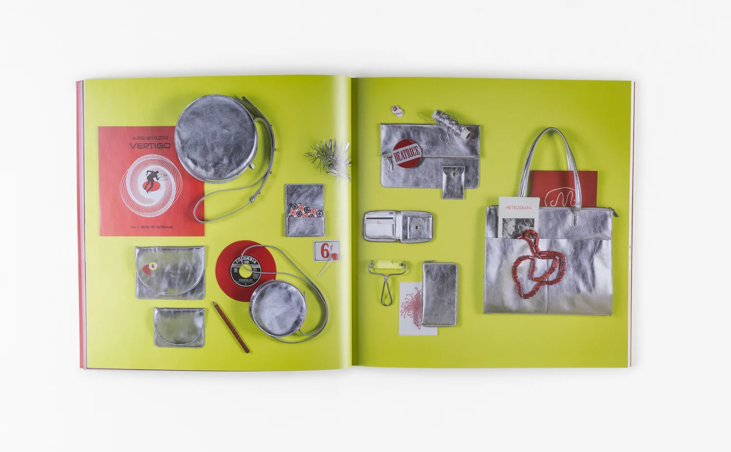 nyc graphic designer art director MH minor history leather goods product accessories design editorial catalog silver tote bag crossbody record red music festival coachella