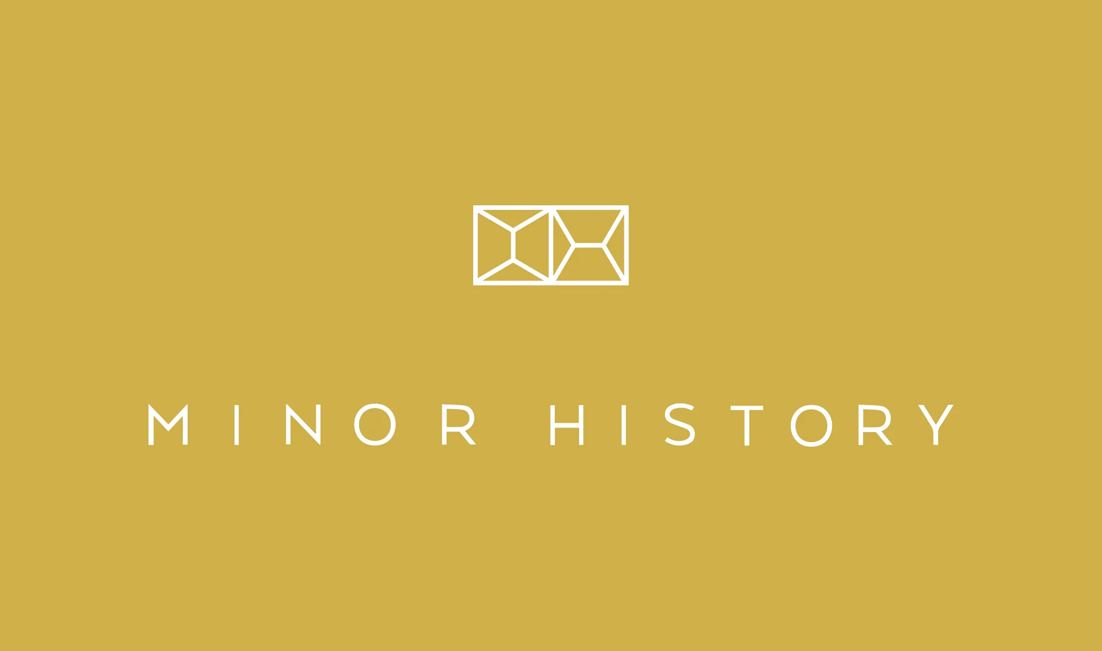 nyc graphic designer art director branding MH minor history leather goods product accessories design logo icon symbol mustard yellow white print wordmark logotype modern
