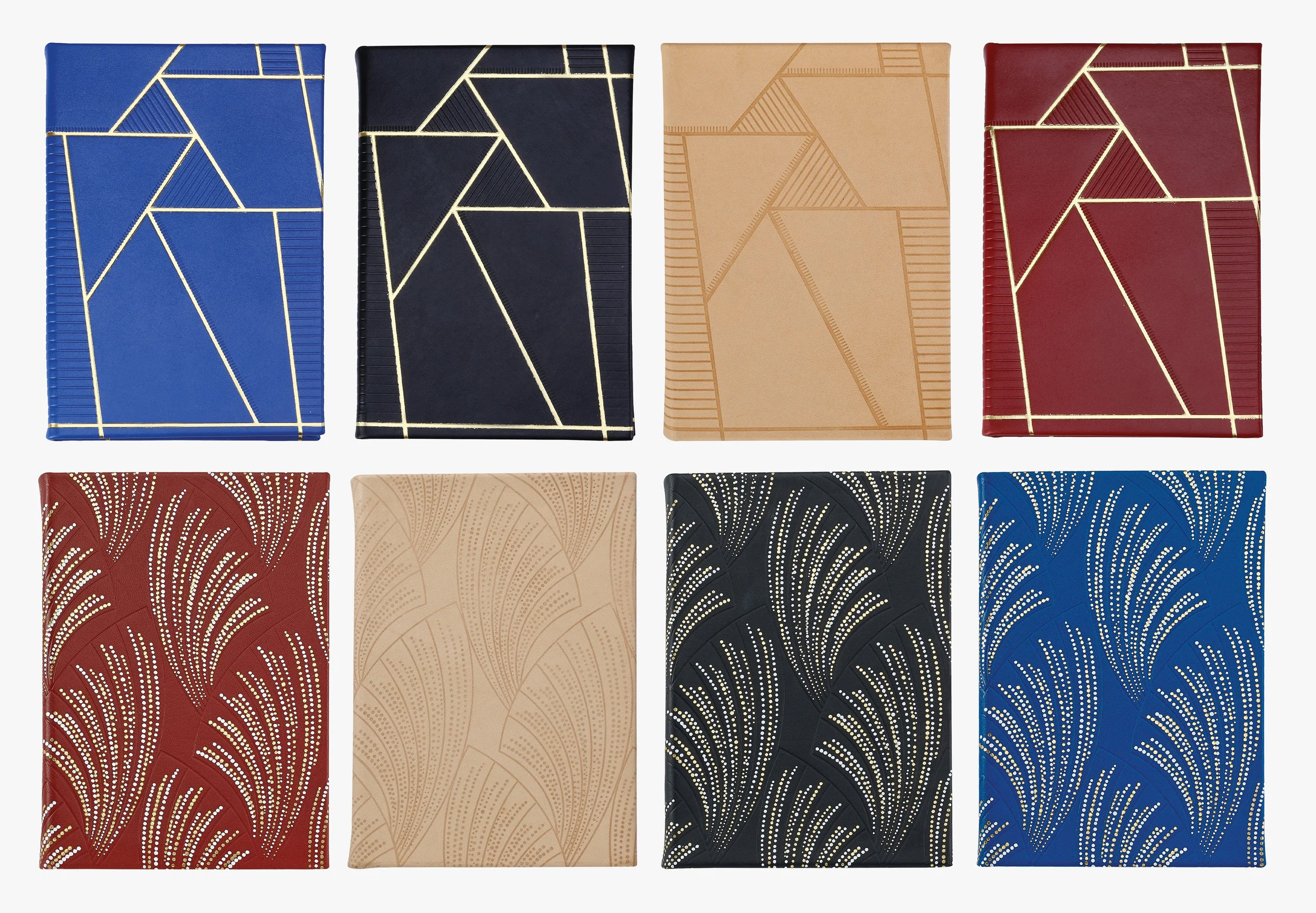 nyc designer graphic image x A/M Aesthetic Movement New York leather stationery journals art deco foil stamping artwork design blue black nude red gold 