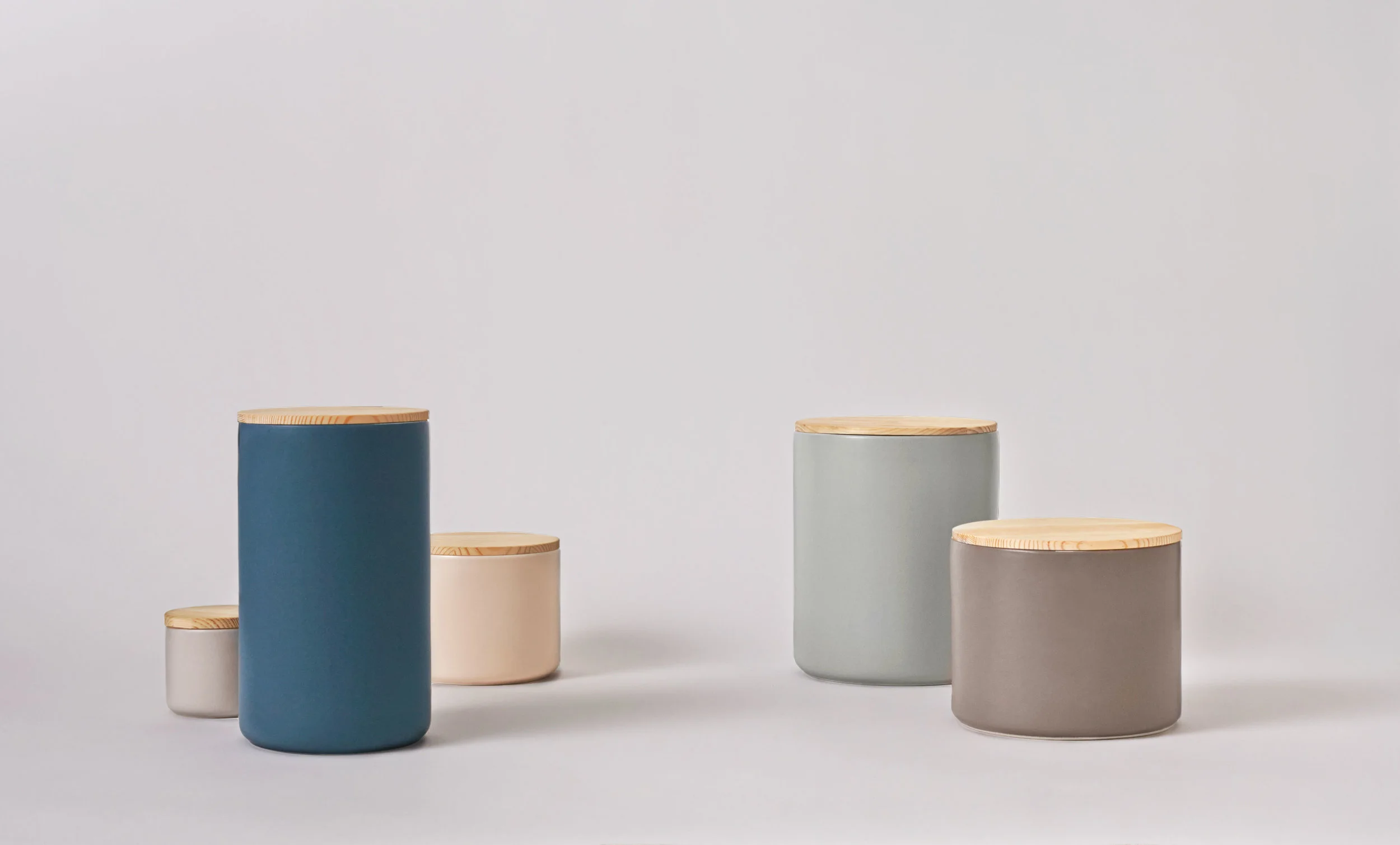 nyc art director dining kitchen 1993 willie tsang ceramics colored product design tabletop collection canisters wood lid