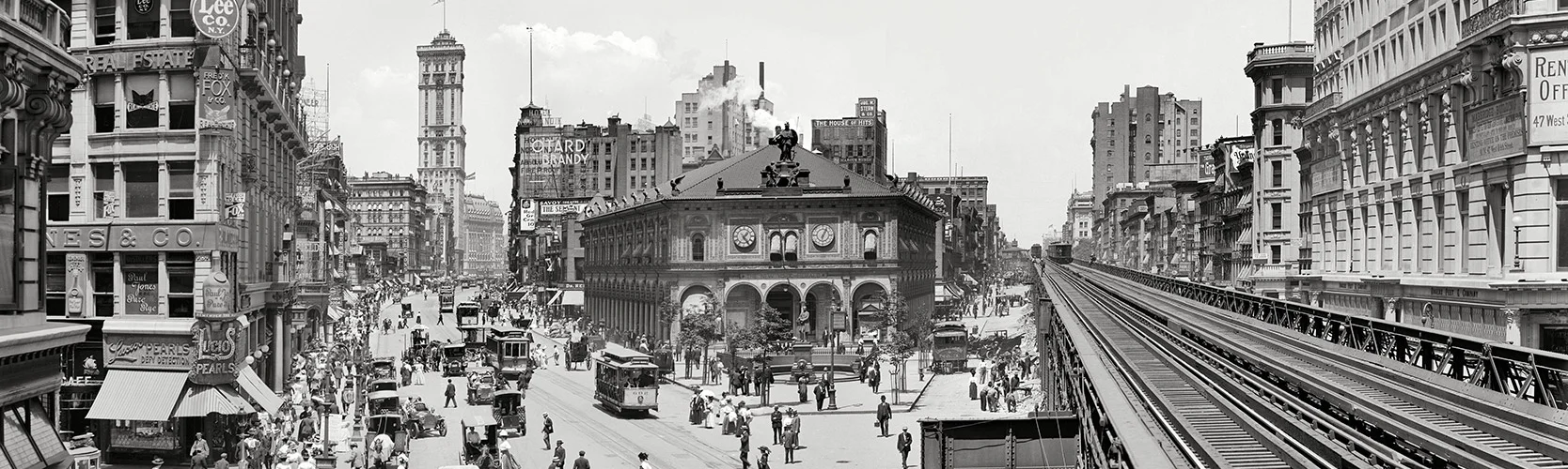 vintage nyc aesthetic movement shop macy's herald square city black white photo