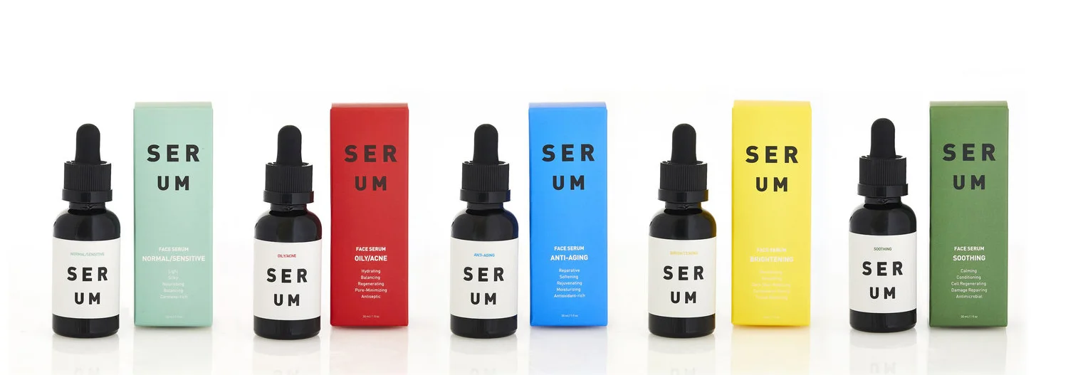 beauty facial routine nyc graphic designer way of will skincare packaging design willie tsang essential oils serum boxes bottles eye chart color face