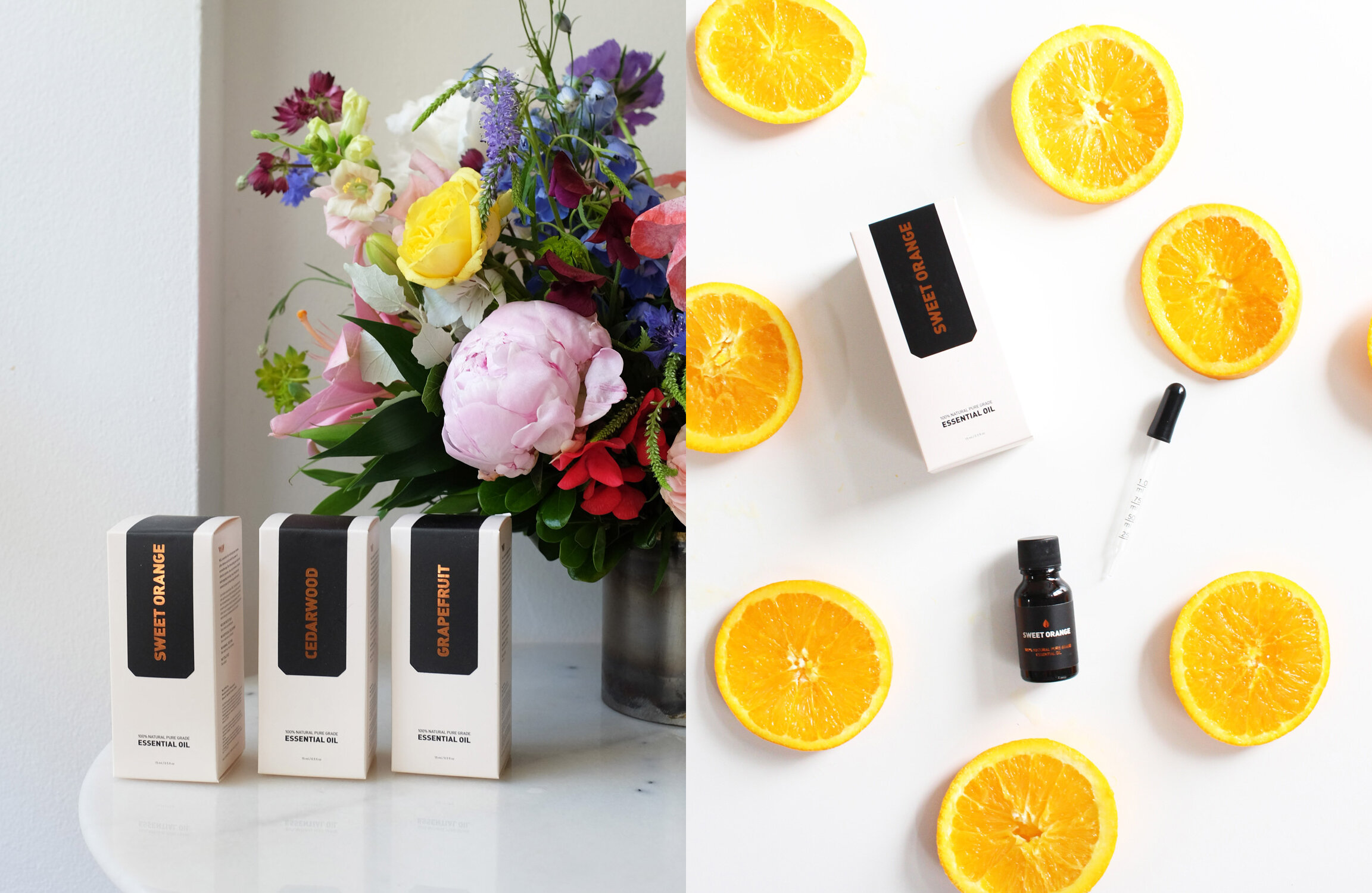 nyc graphic designer skincare beauty way of will essential oils willie tsang body care wellness packaging design black white copper citrus oranges flowers box refreshing