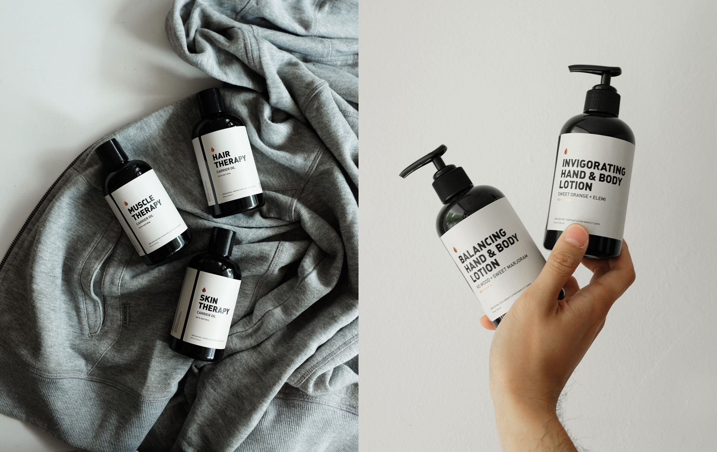 nyc graphic designer skincare beauty way of will essential oils willie tsang body care wellness packaging design black white copper lotion carrier oil bottle label