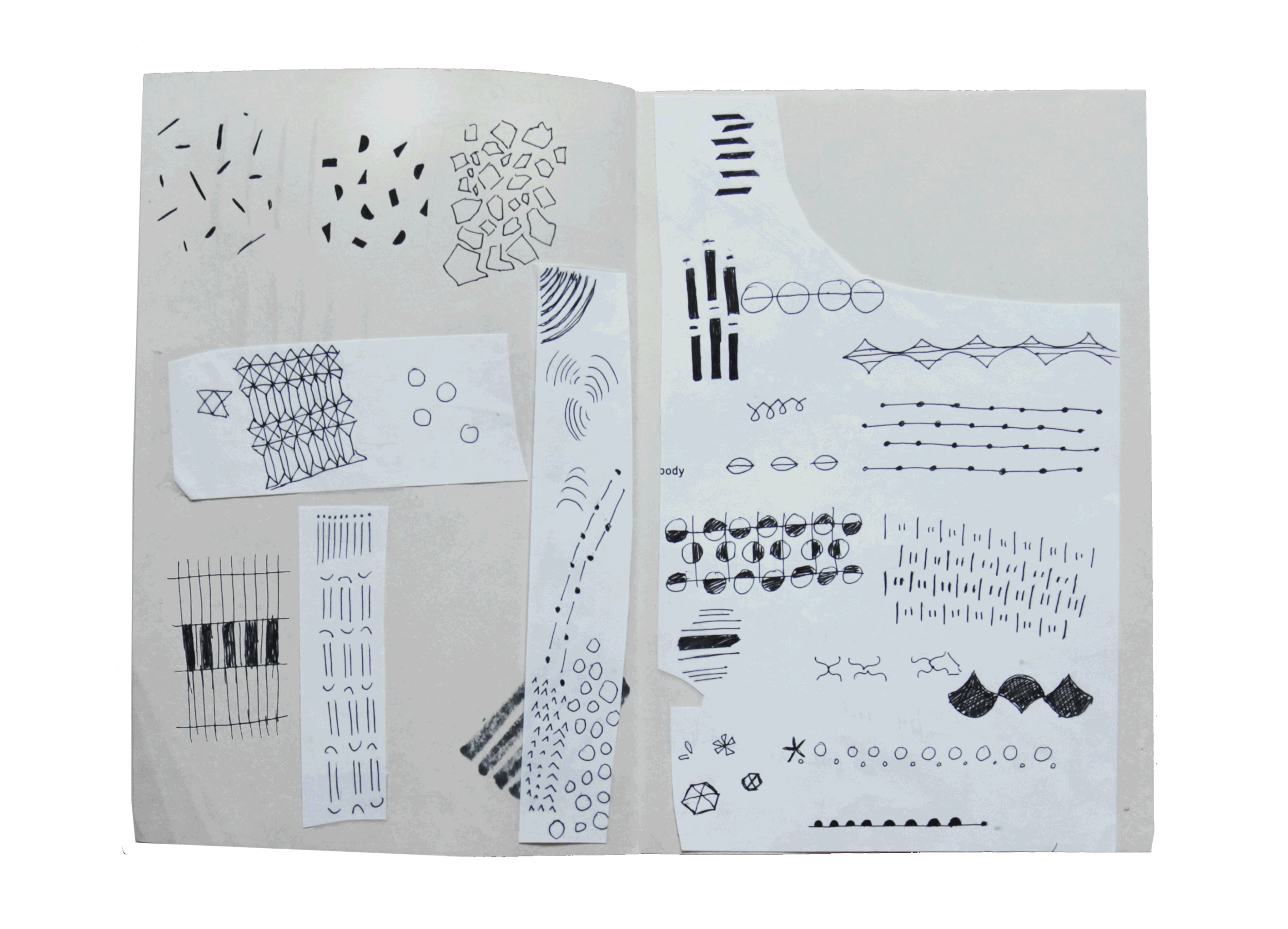 nyc graphic designer art director MH minor history leather goods maria pastore sketches process pattern geometric collage sketchbook