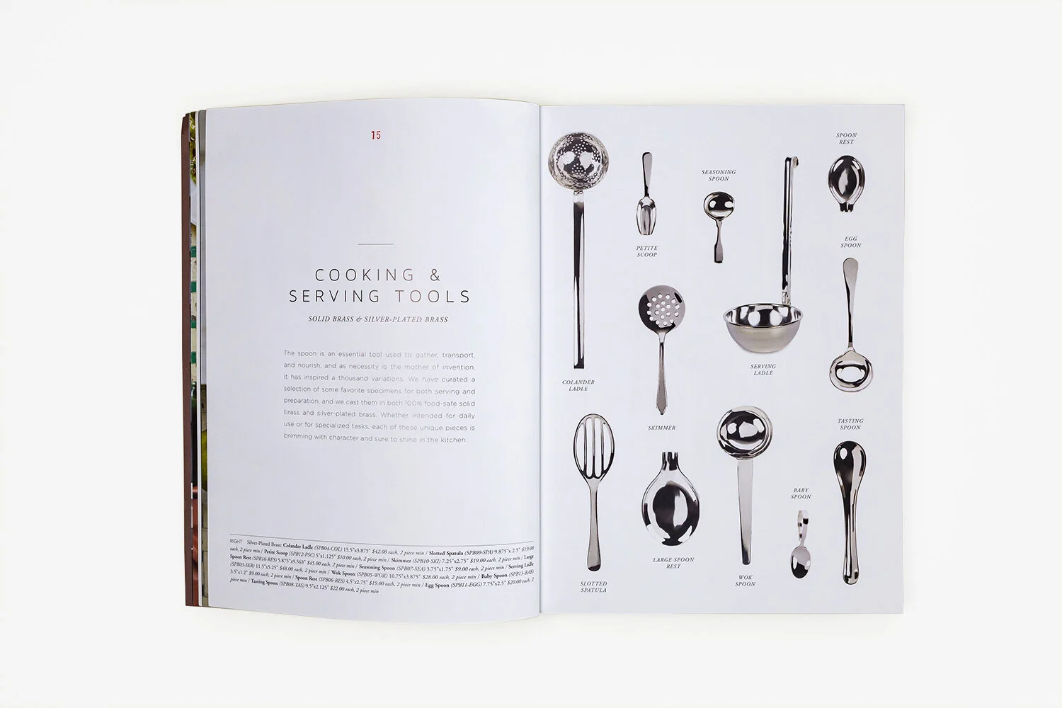 nyc gift home aesthetic movement sir/madam sirmadam wholesale catalog graphic designer cooking serving tools design typography silver plated brass