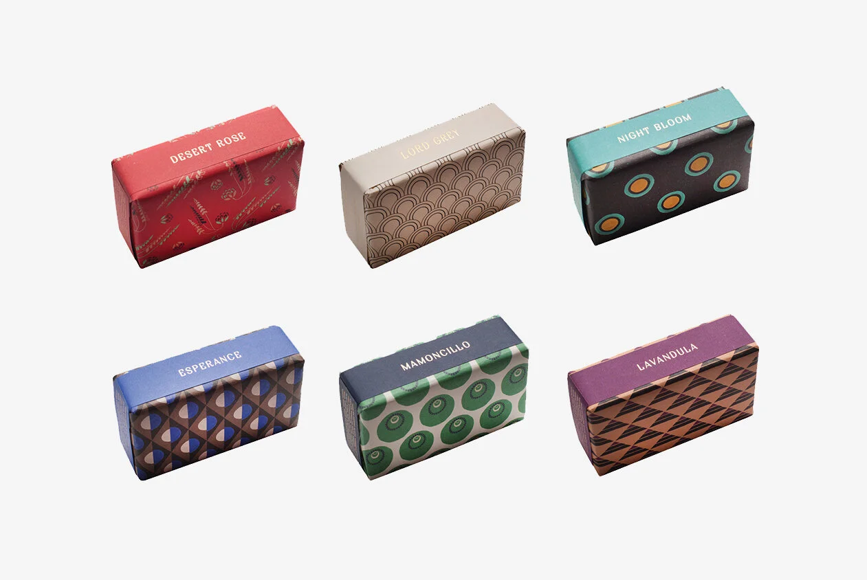 nyc graphic designer home gift mother wedding bachelorette odeme patterns design packaging red blue plum teal cream vintage body hand soap scented fragrance