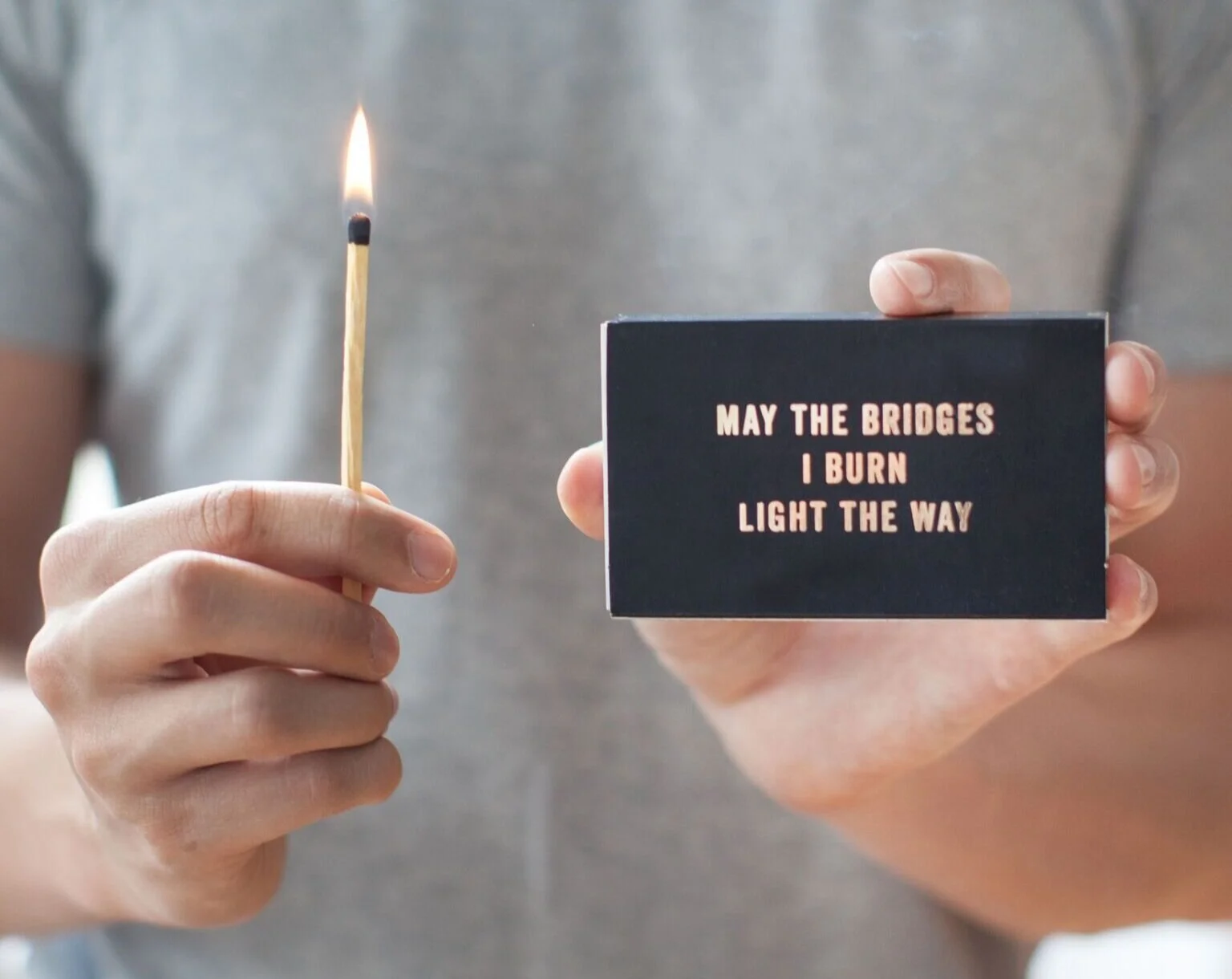 nyc graphic designer home gift izola design packaging box matches may the bridges i burn light the way man men match fire candle