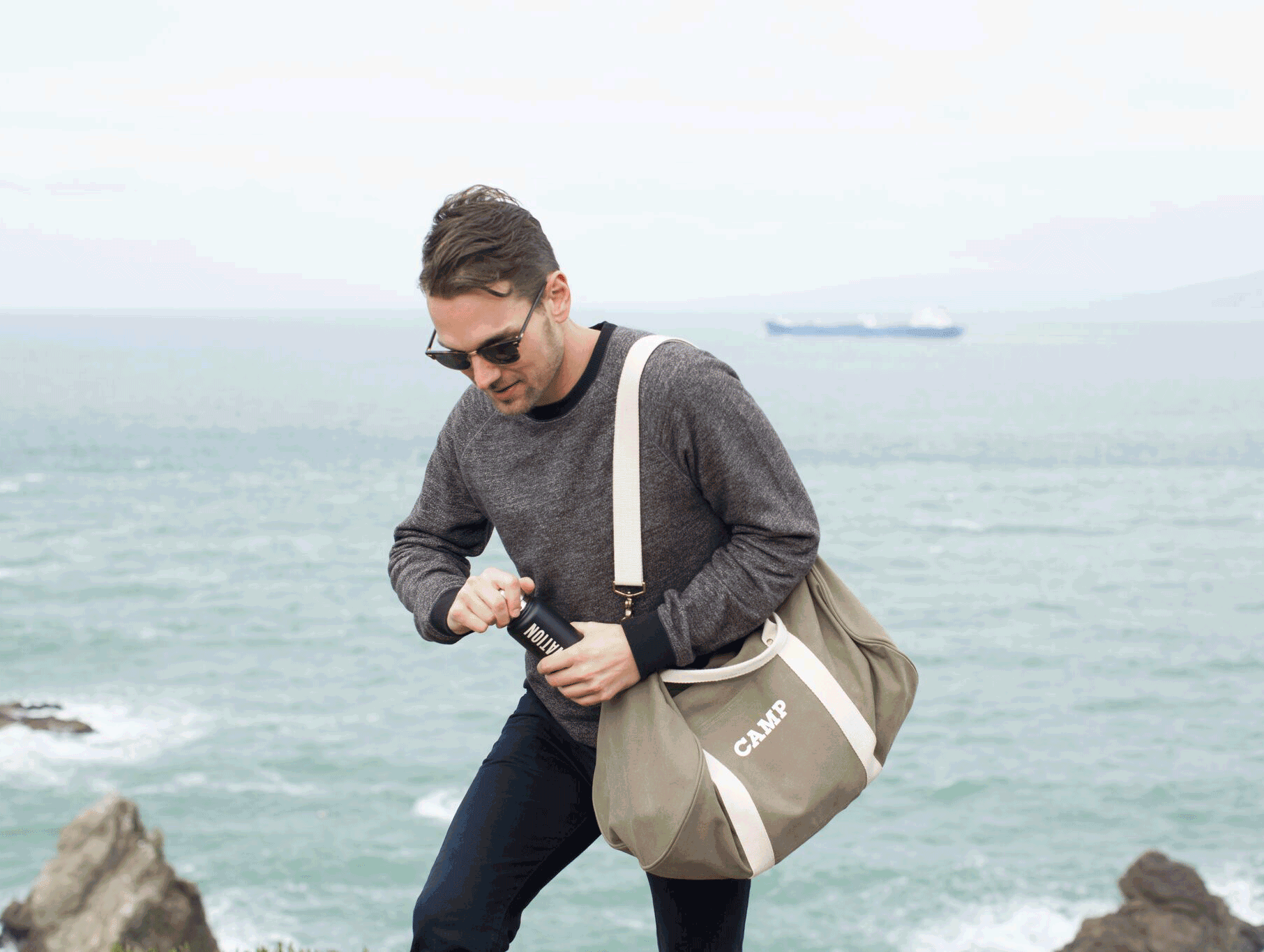 nyc graphic designer home gift izola design canvas bag backpack weekender adventure get lost camp ocean trails hiking summer walk