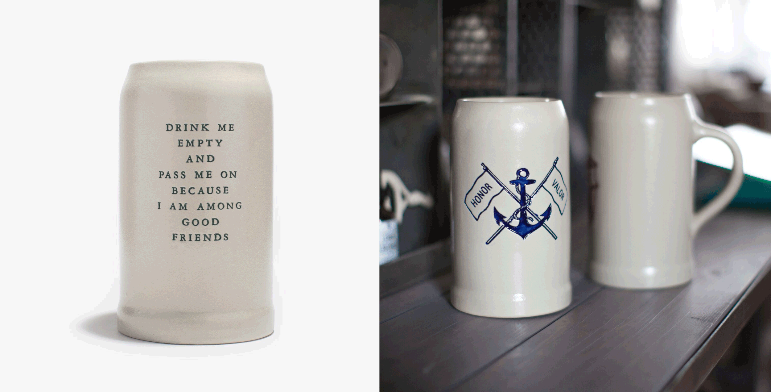 nyc graphic designer home gift 21 izola design beer stein germany traditional honor valor drink me empty good friends birthday party bachelor