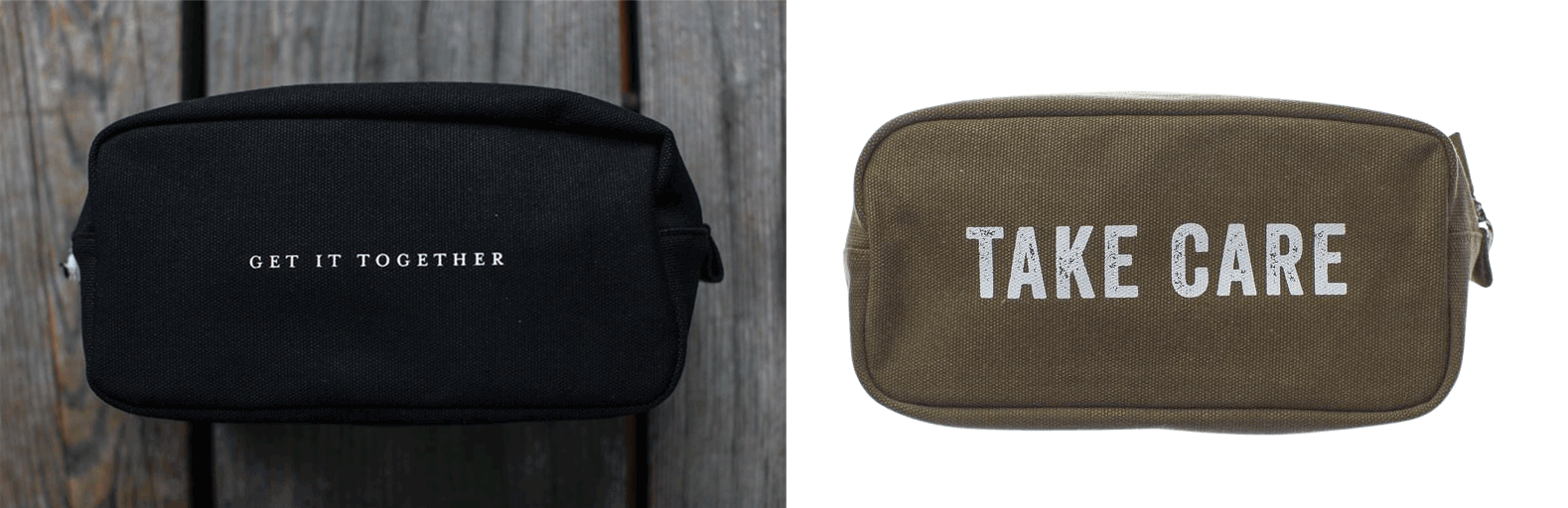 nyc graphic designer home gift izola design canvas zip dopp kit men toiletry bag pouch black army green prive supplies take care get it together
