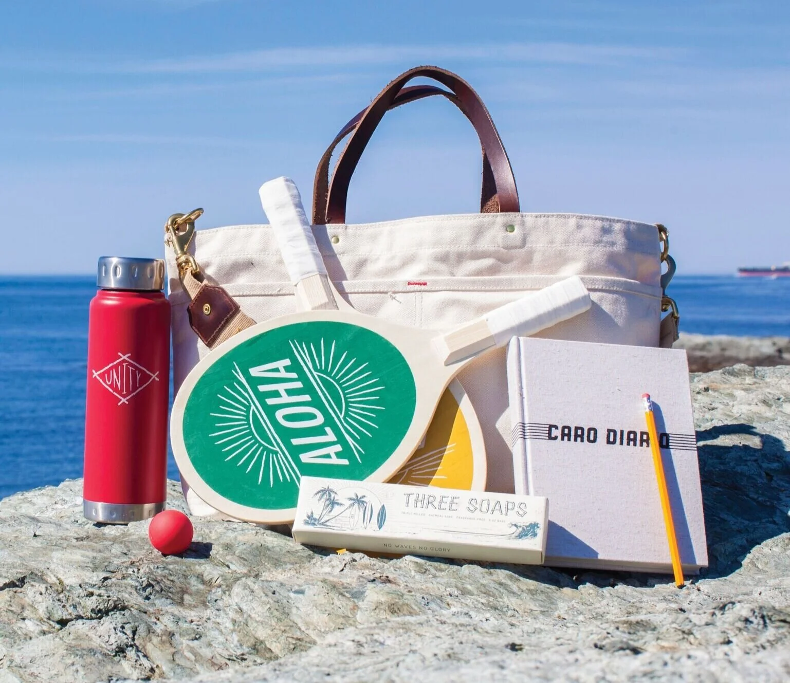 nyc graphic designer home gift izola design unity water bottle stainless aloha paddle ball set three soaps beach caro diario journal tote sand ocean travel