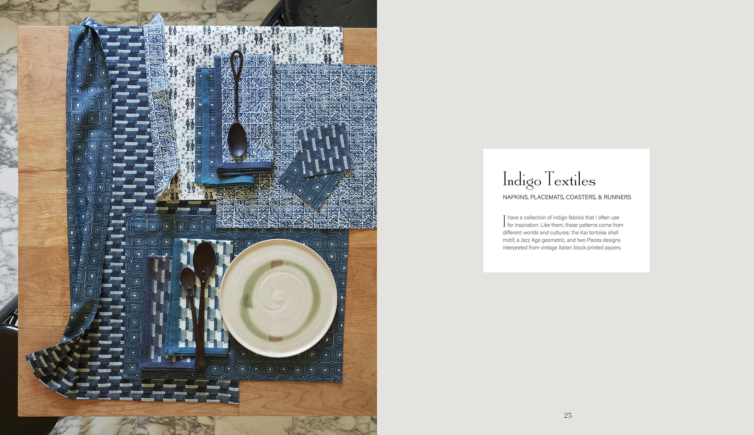 nyc graphic designer tob/aero tob aero thomas o'brien bellport long island new york catalog design indigo textiles serif typography linens patterns place setting table