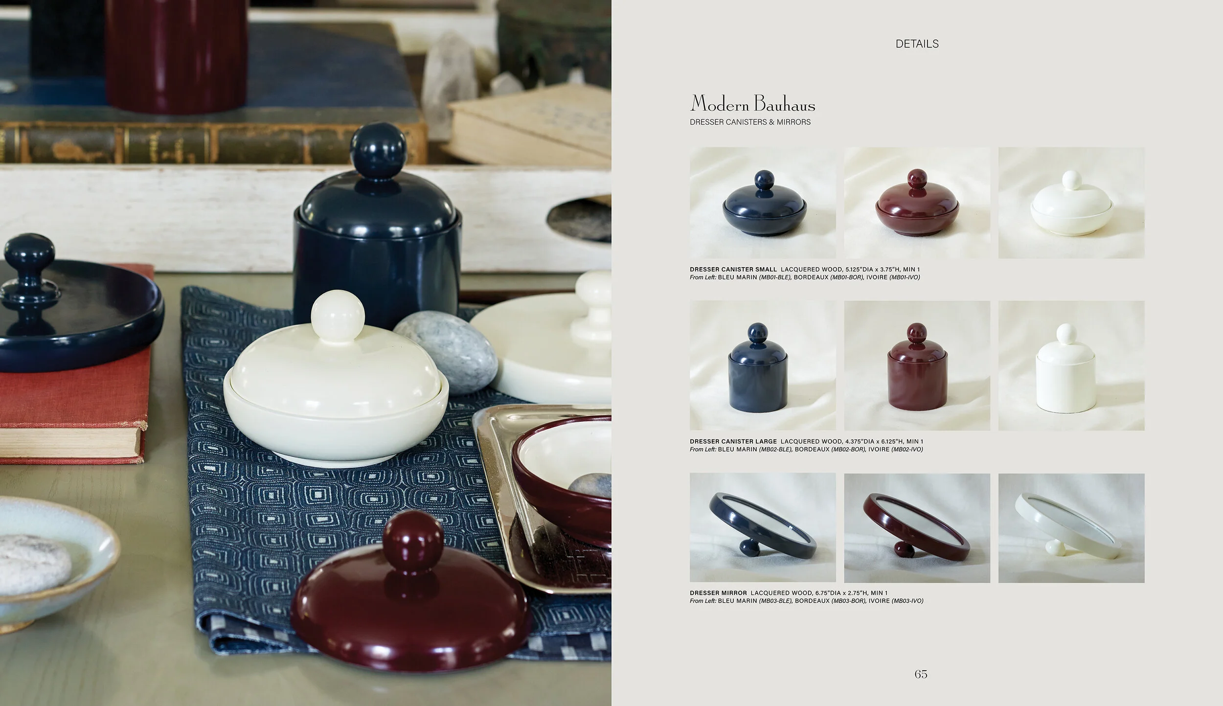 nyc graphic designer tob/aero tob aero thomas o'brien bellport long island new york canisters red white blue mirror catalog design spread modern bauhaus