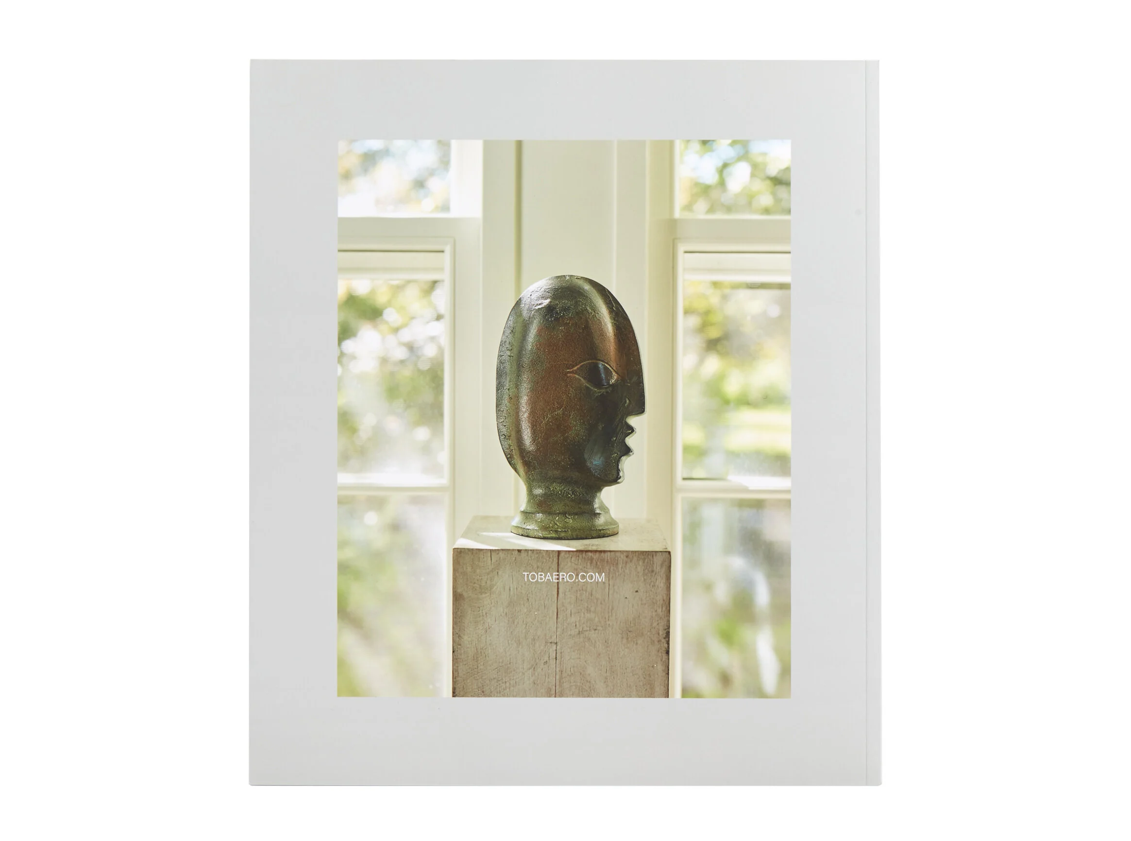 nyc graphic designer tob/aero tob aero thomas o'brien bellport long island new york sculpture head carved green window nature pedestal catalog design back cover