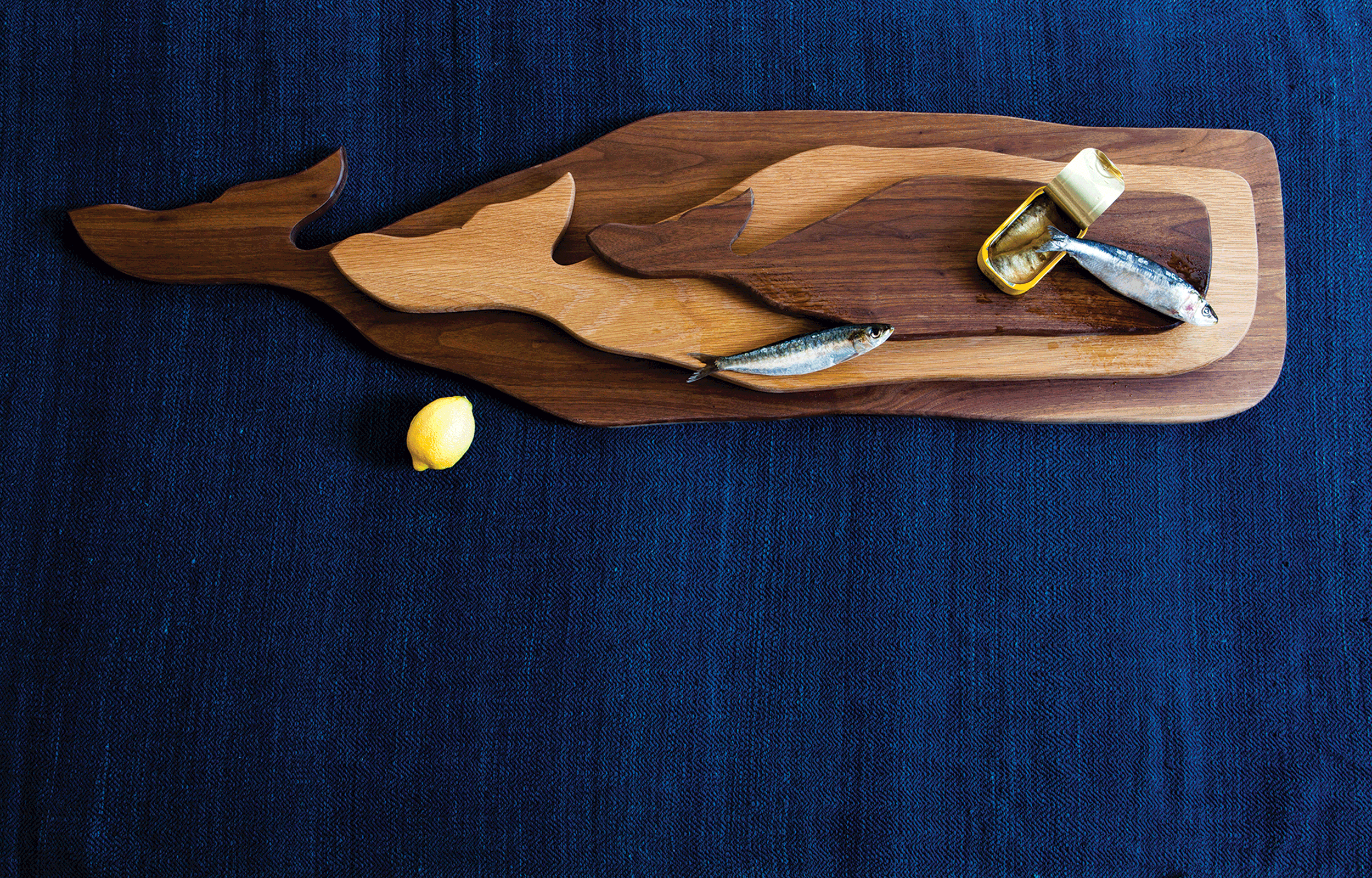 kate sears gift home aesthetic movement wholesale art director lifestyle nyc sir/madam sirmadam amish wood boards ribbon whale shields pie charcuterie fish sardines lemon blue award picnic