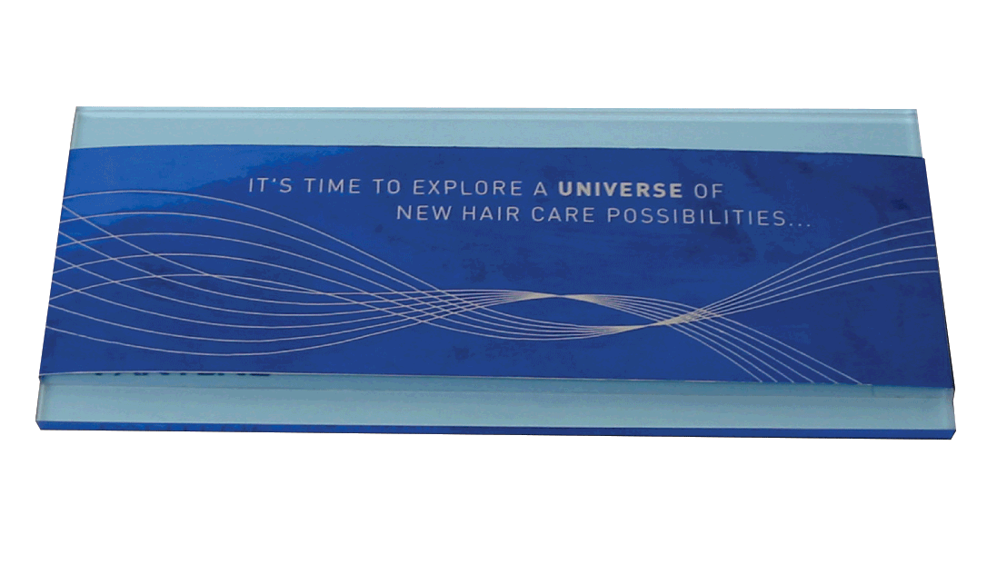 nyc graphic designer press kit magazine editors borsawallace design pantene invitation lucite blue bellyband mirri card paper screen print