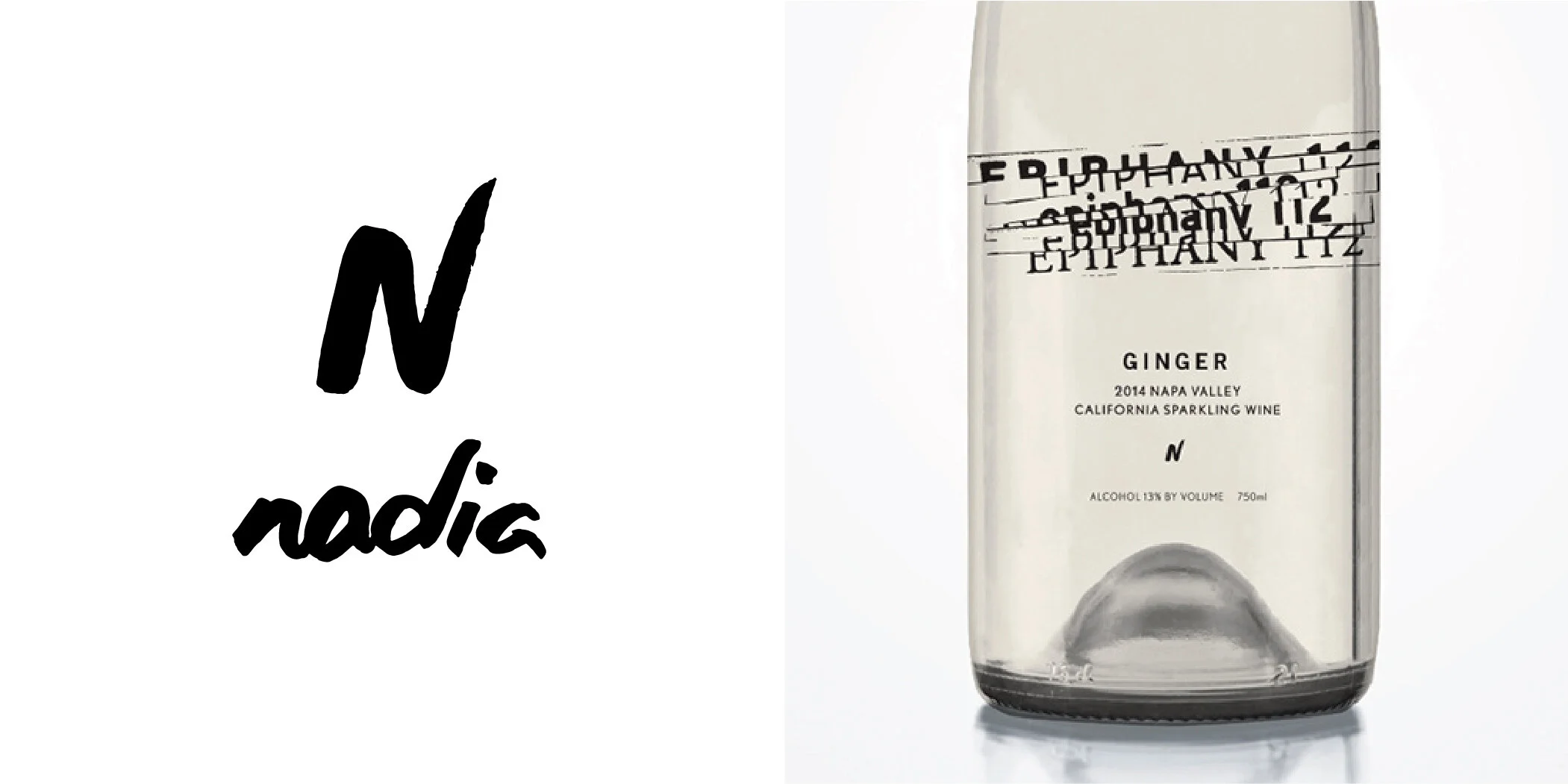 nyc freelancer graphic designer design direction logo branding hand lettering hand-drawn N black ink sparkling wine california packaging