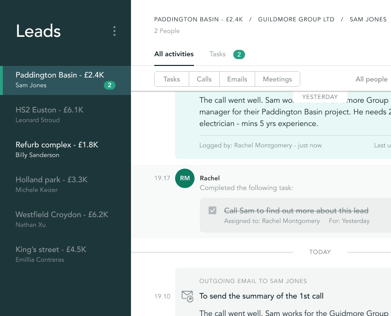 Engage Lead Management app