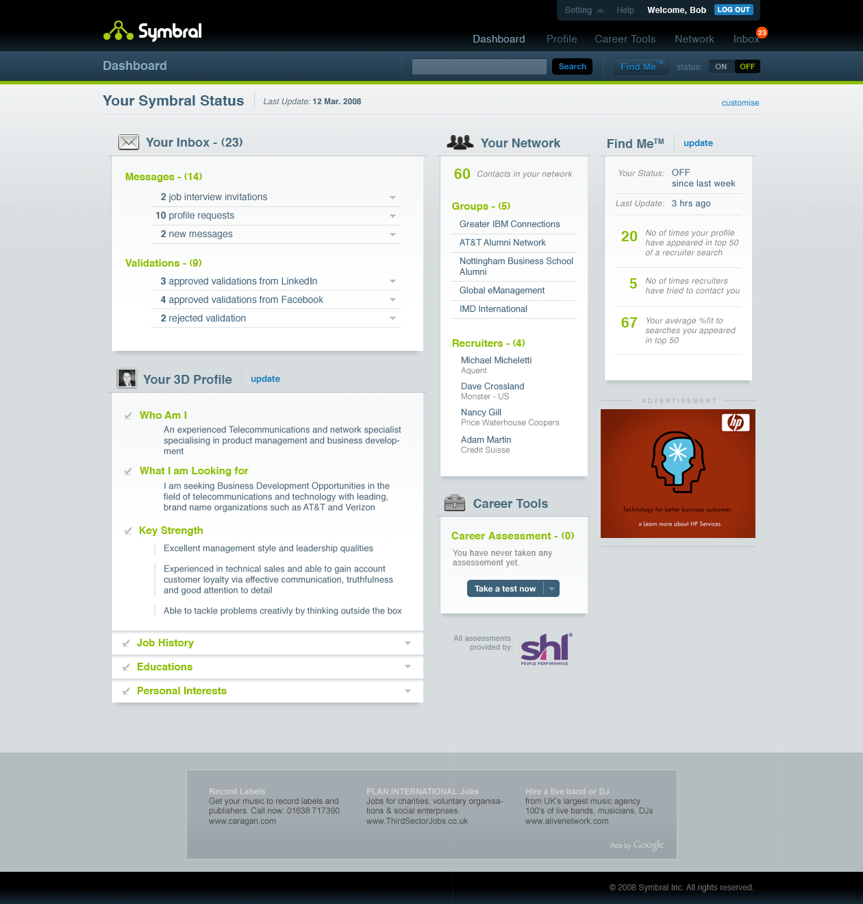 The dashboard
