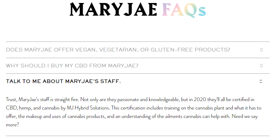 Cannabis Website Copy | MaryJae's Staff
