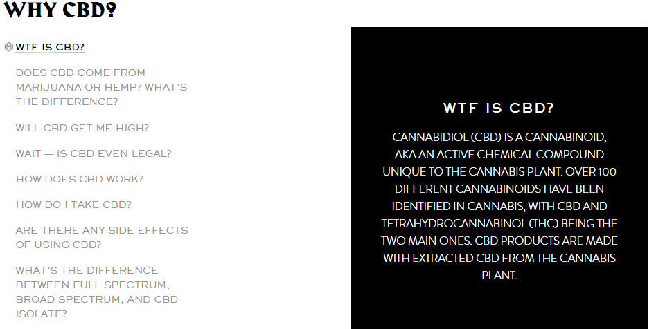 Cannabis Website Copy | Why CBD?
