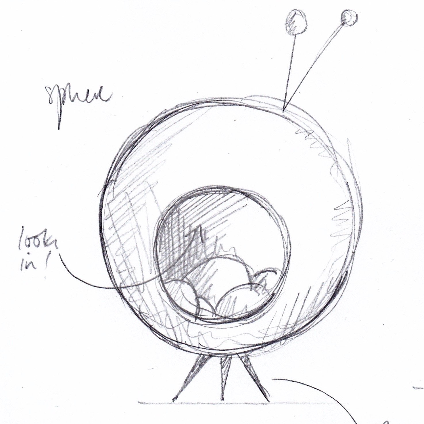 Prelim drawing - spherical TV? 