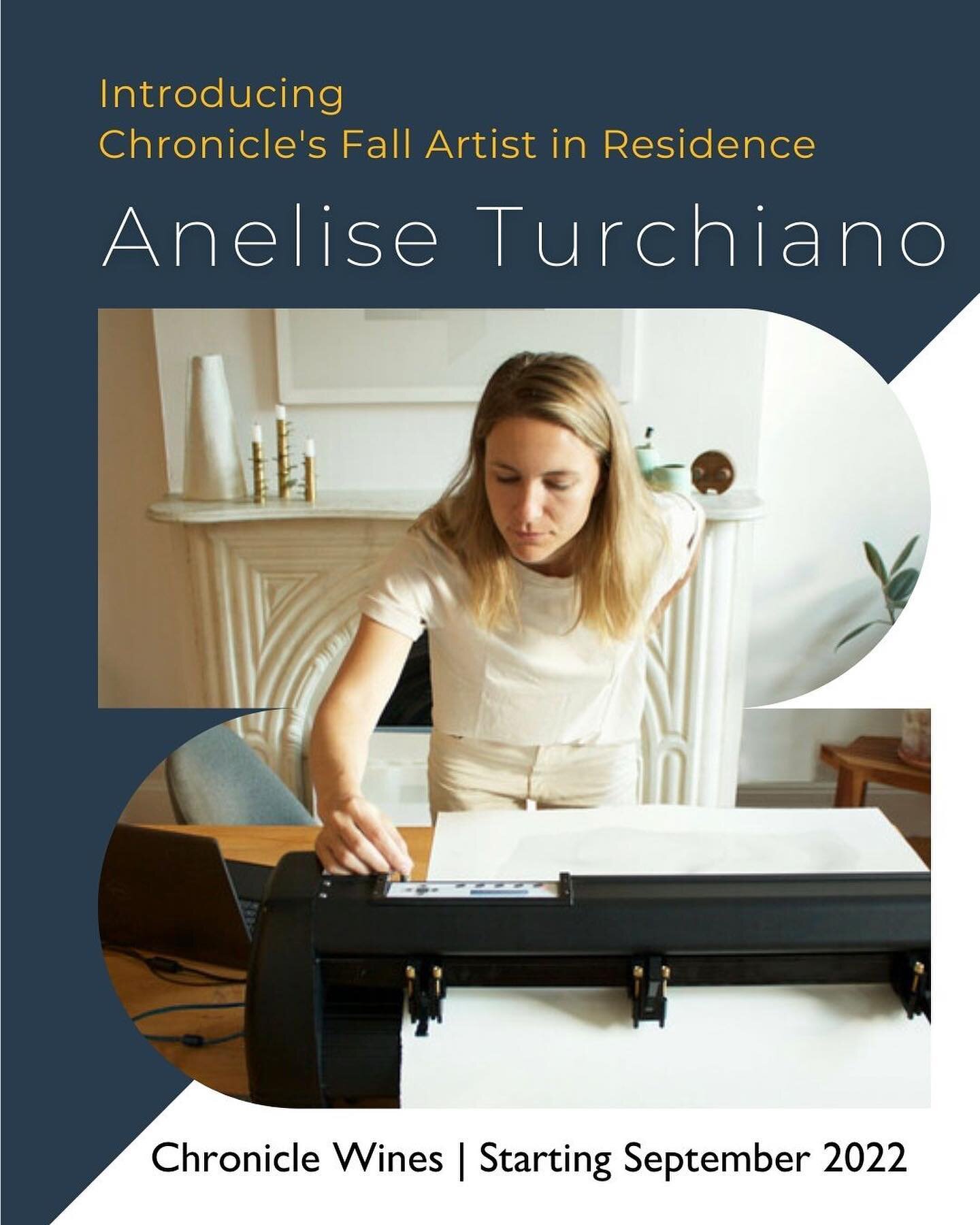 FREE TICKETS: @ane_turch Art Opening at Chronicle Wines on 9/10 from 4-7 pm! Get to know the artist while you tour her fall collection and enjoy yummy bites. Fall in love with a piece by Anelise? They're for sale as well! 

Your RSVP includes admissi
