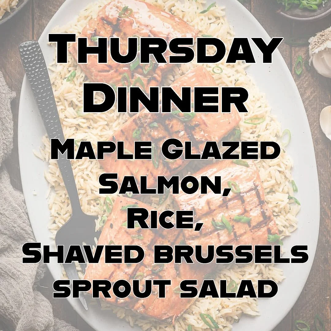 Tonight&rsquo;s meal is a Maple Glazed Salmon over rice with a Shaved Brussels Sprout Salad! Dinner service starts at 5 PM and goes until we sell out! 
.
.
.
#dinnertime #dinner #dc #eckington #eckingtondc #yangmarketmeals #cornerstorecuisine