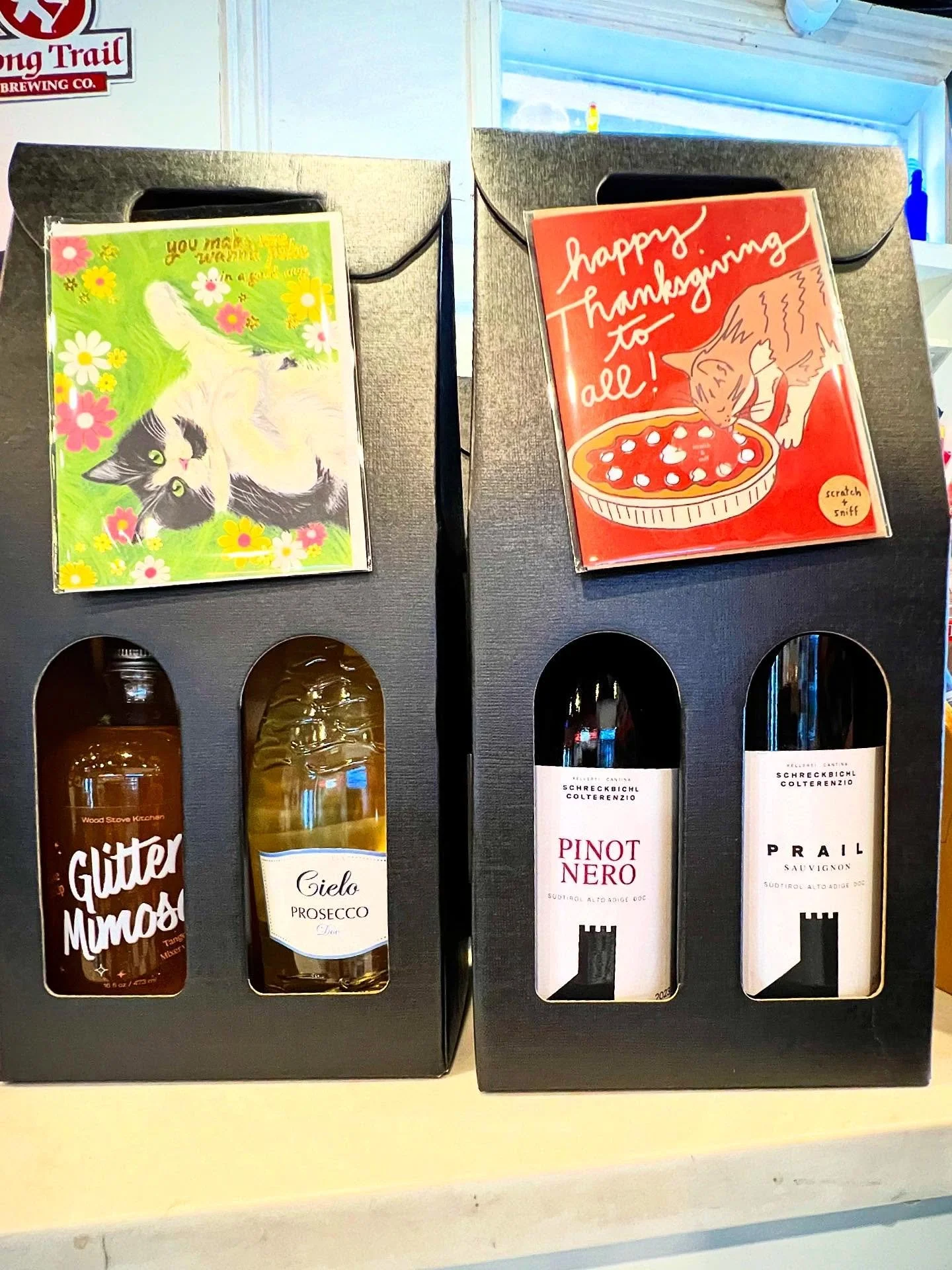 Need a last minute hostess gift? We&rsquo;ve got you covered! Mimosa Kits and Perfect Wine Pairings!
Open Thanksgiving Day till Noon!
.
.
.
#dontshowupemptyhanded #winegift #mimosakit #hostgift #hostessgift