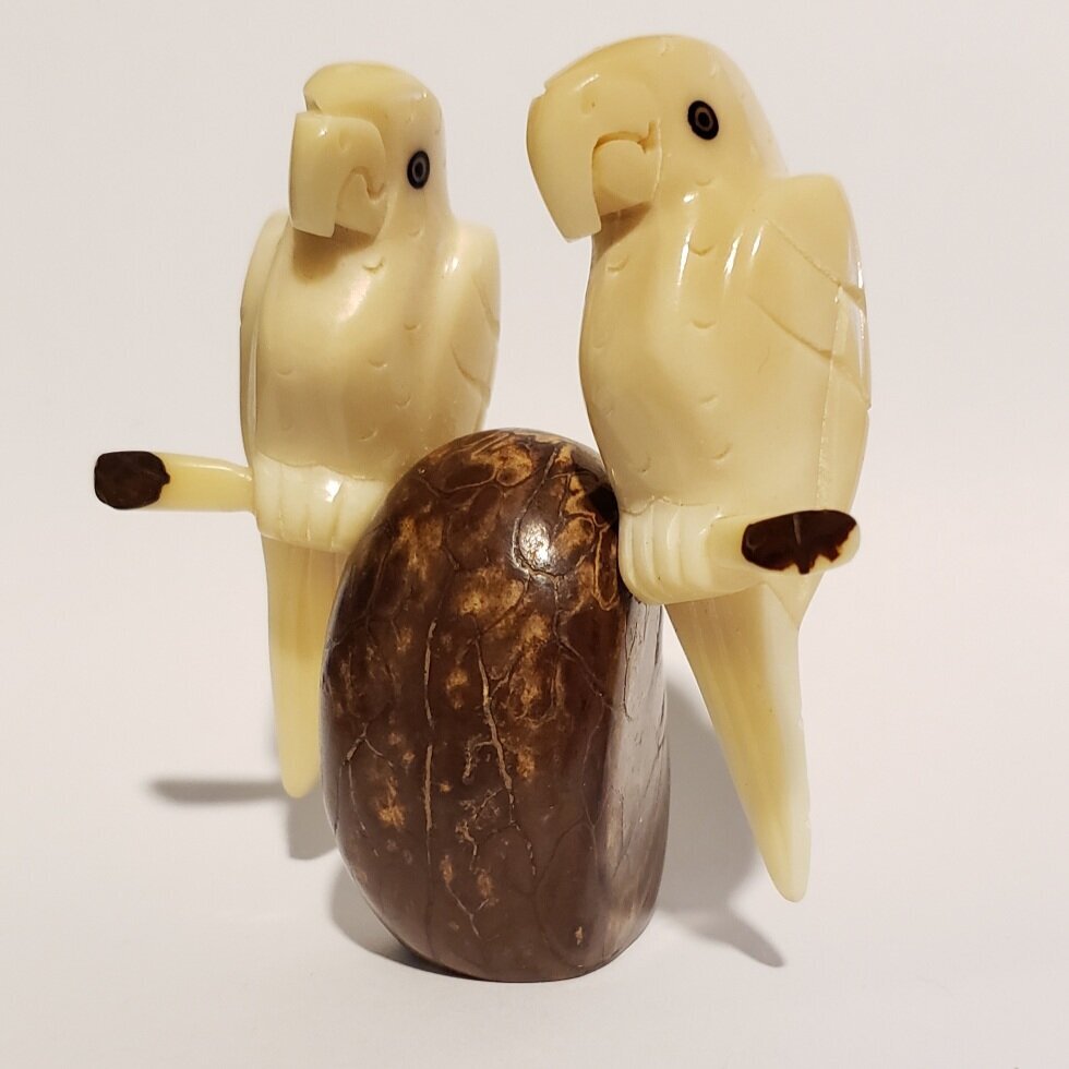 Two Parrots on a Branch Figurine