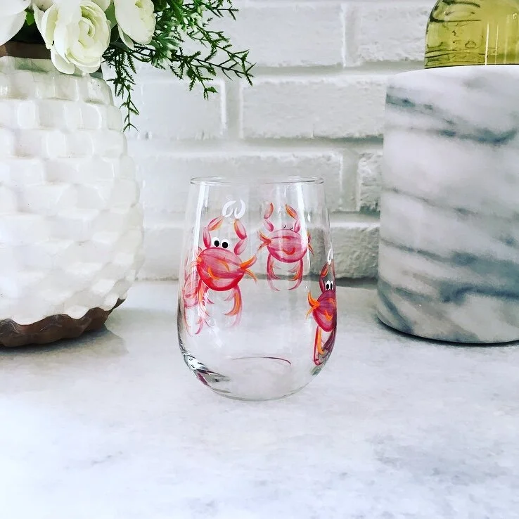 Red Crab Wine Glass - Stemless, $20.PNG