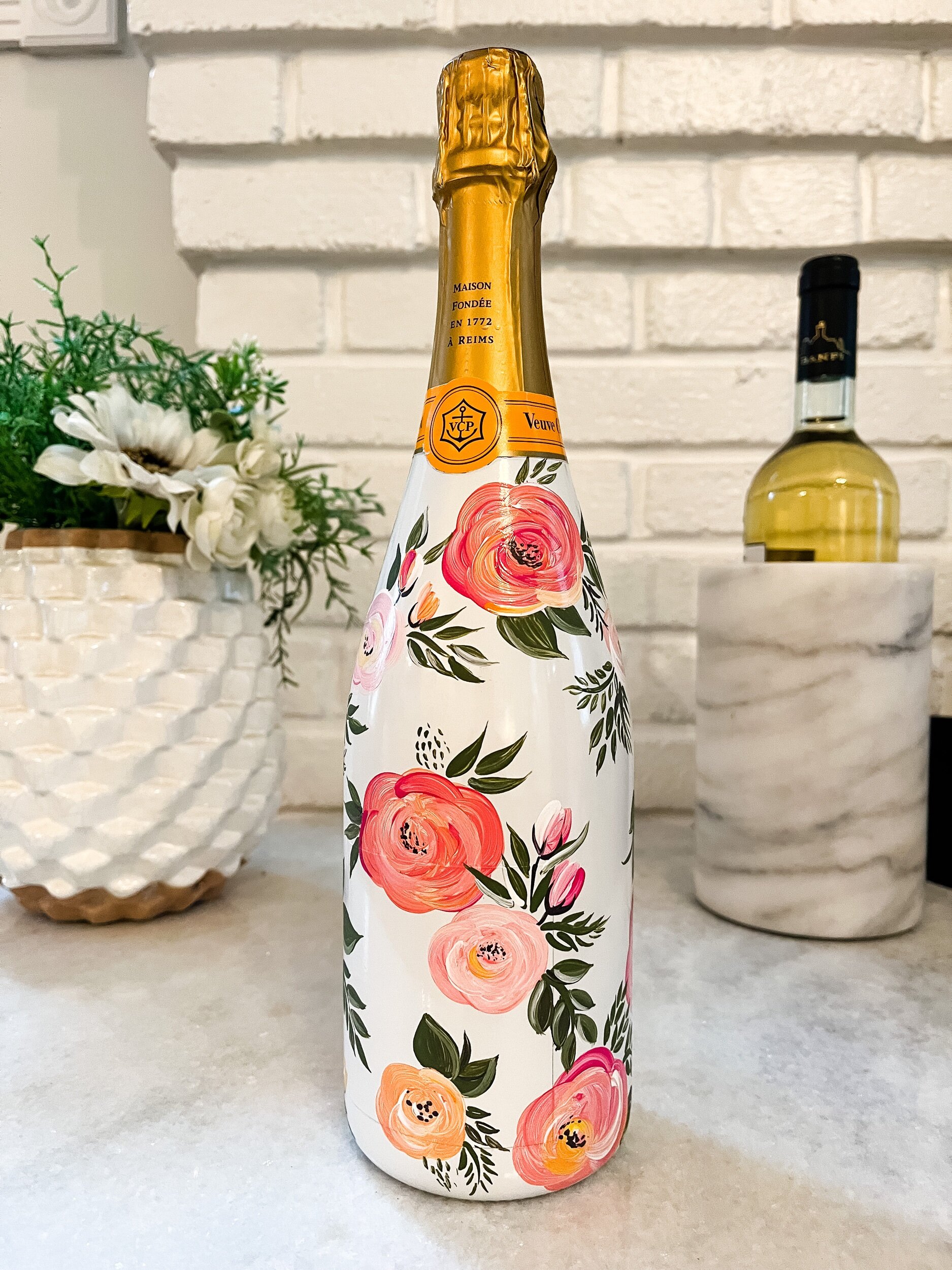 Handpainted Champagne Bottles — Design House of Moira