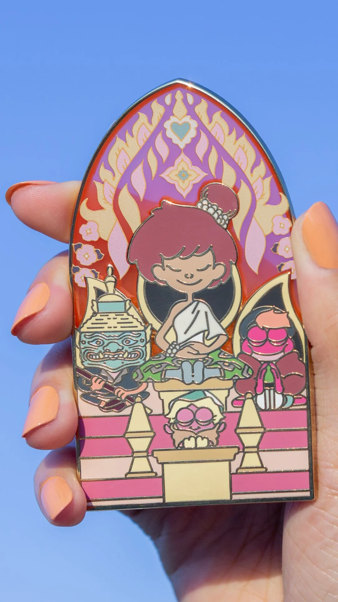 4" Anne Amphibia Stained Glass Pin