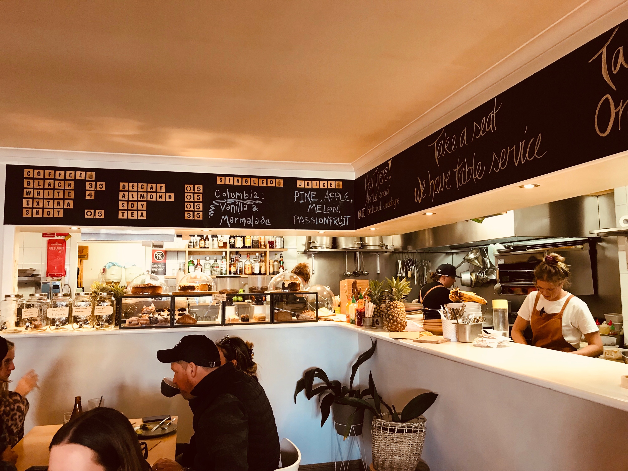 The busy Birchwood kitchen producing colourful plates of mouth watering tucker.