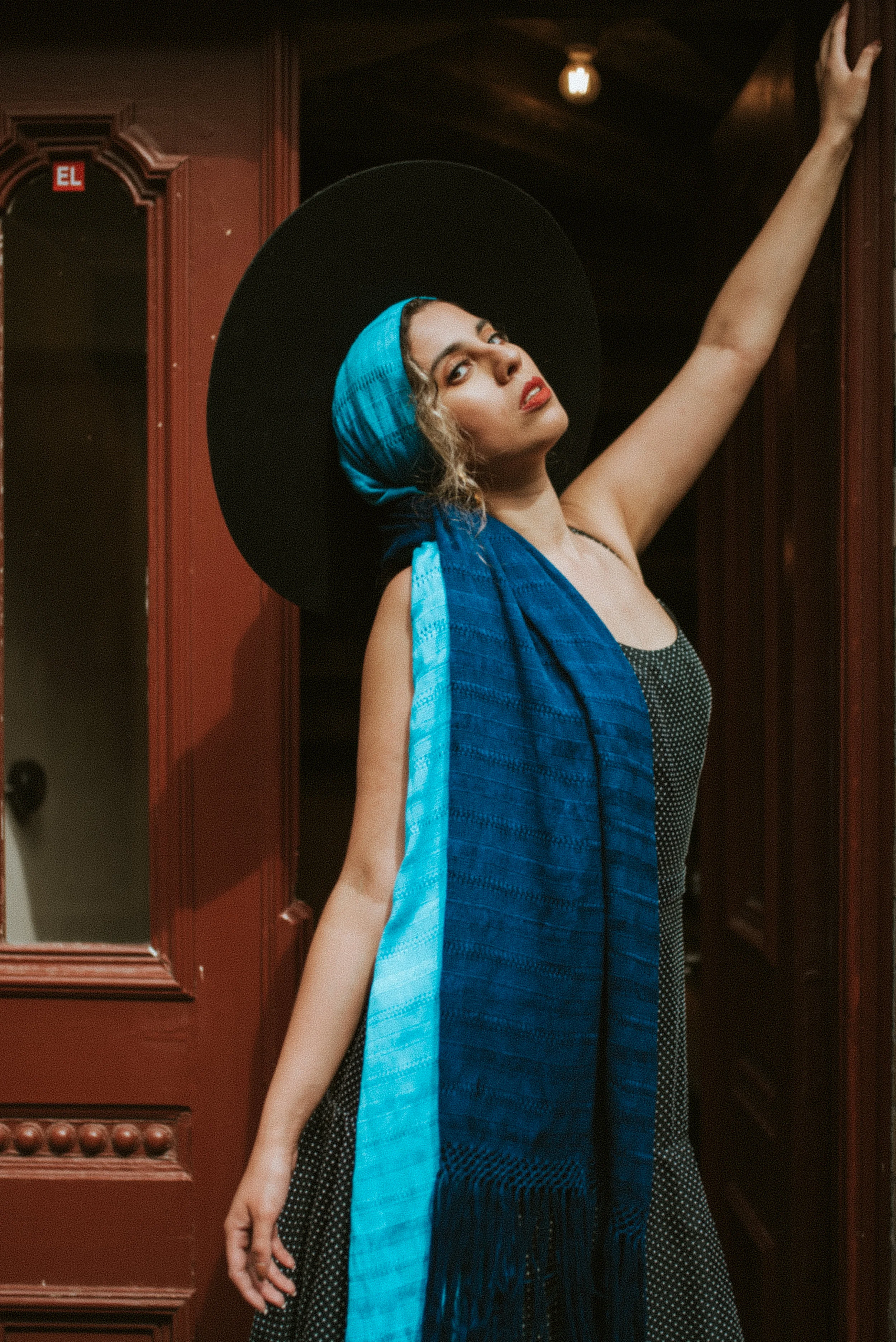 Lourdes Scarf in Blue &amp; Turquoise