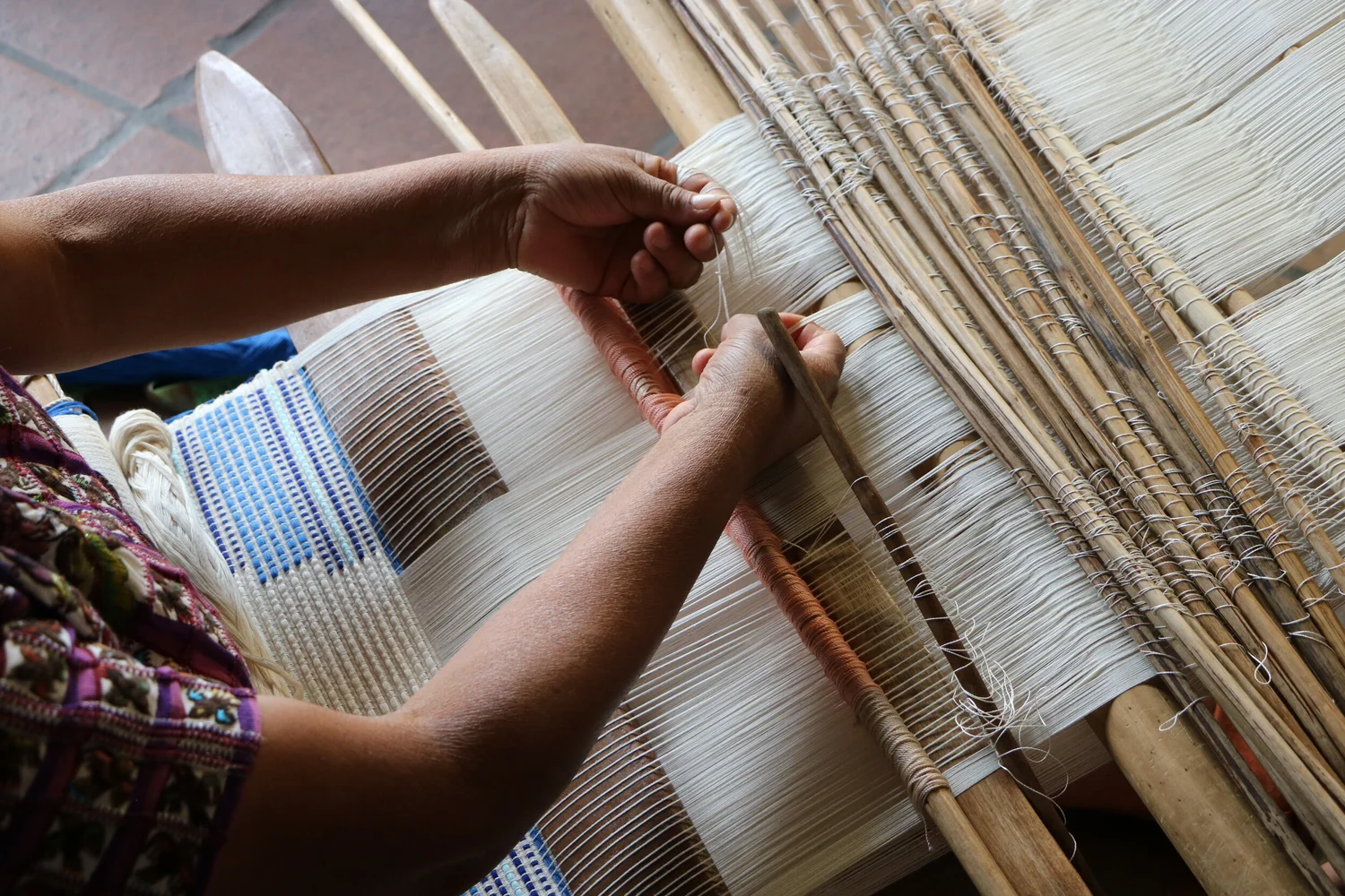 Indigenous women weavers in Guatemala creating handwoven textiles