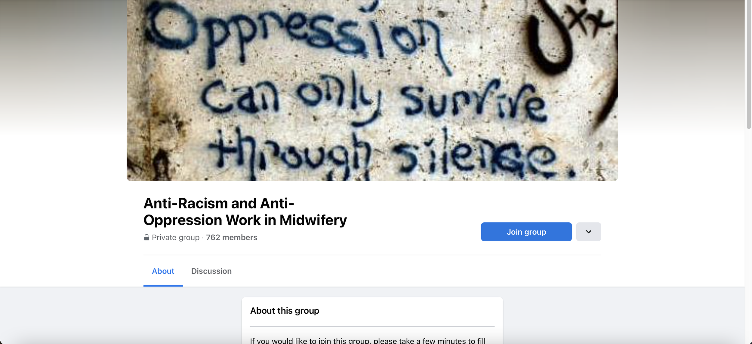 Anti-Racism and Anti-Oppression Work in Midwifery Facebook Group