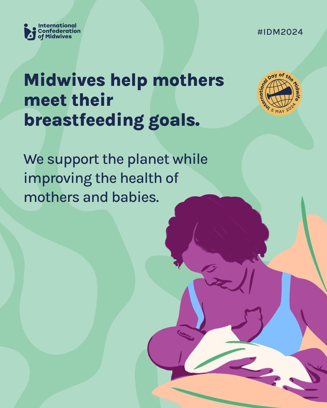Midwives help mothers meet their breastfeeding goals - usually breastfeeding for longer. 🤱

Breastfeeding doesn&rsquo;t require packaging or shipping, saves water and improves the health of women and babies.
Midwives supporting women to breastfeed s