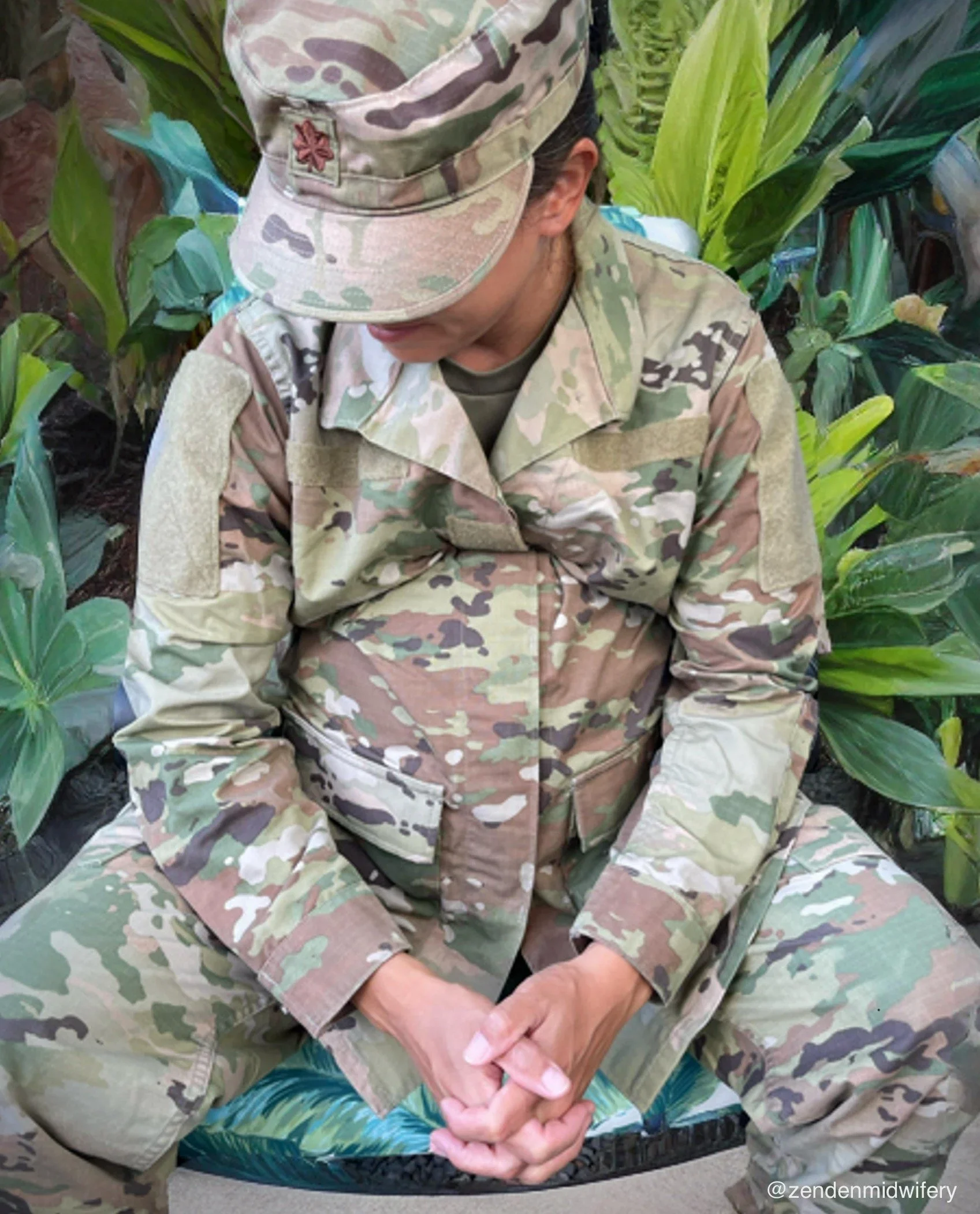 Pregnant military member in uniform