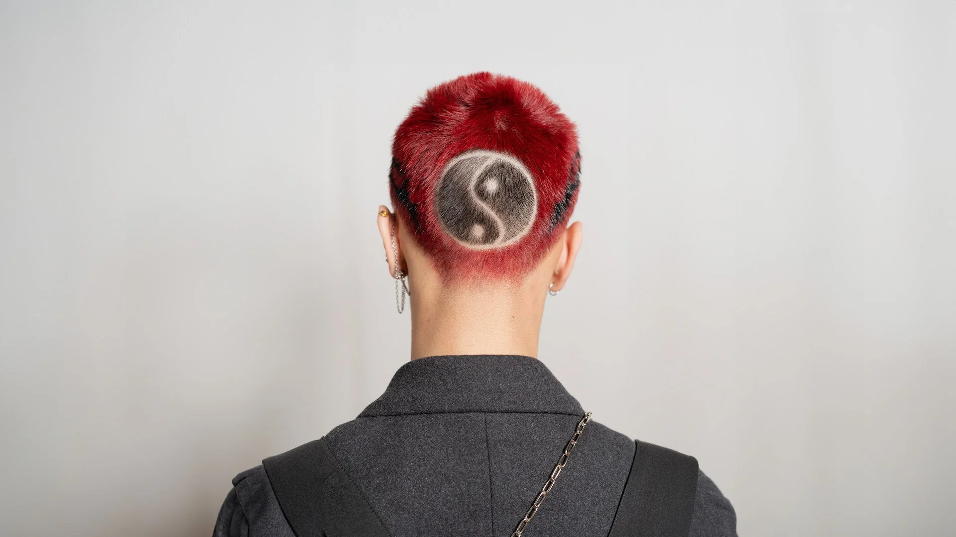 Yin yang hair design for barbering masterclass promo